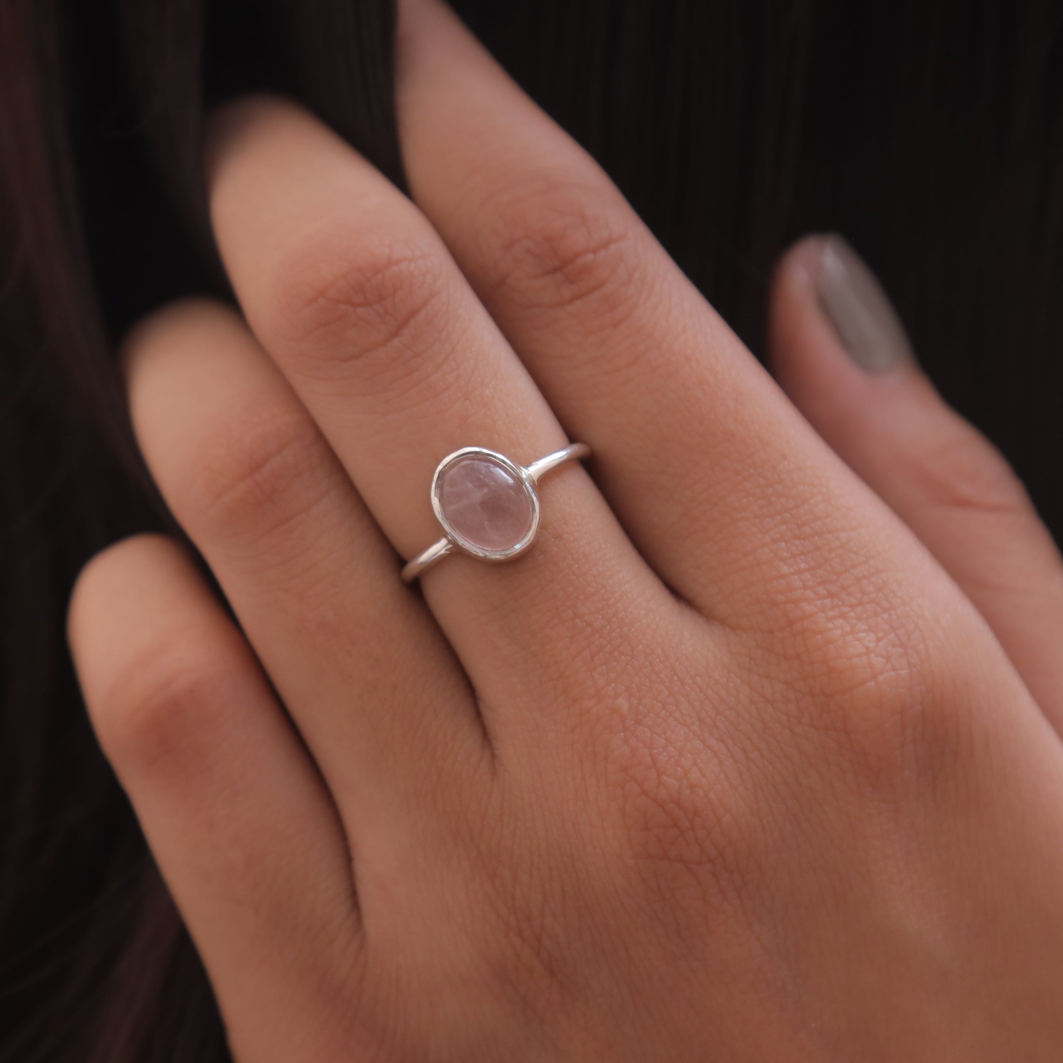 Rose Quartz Sterling Silver Ring