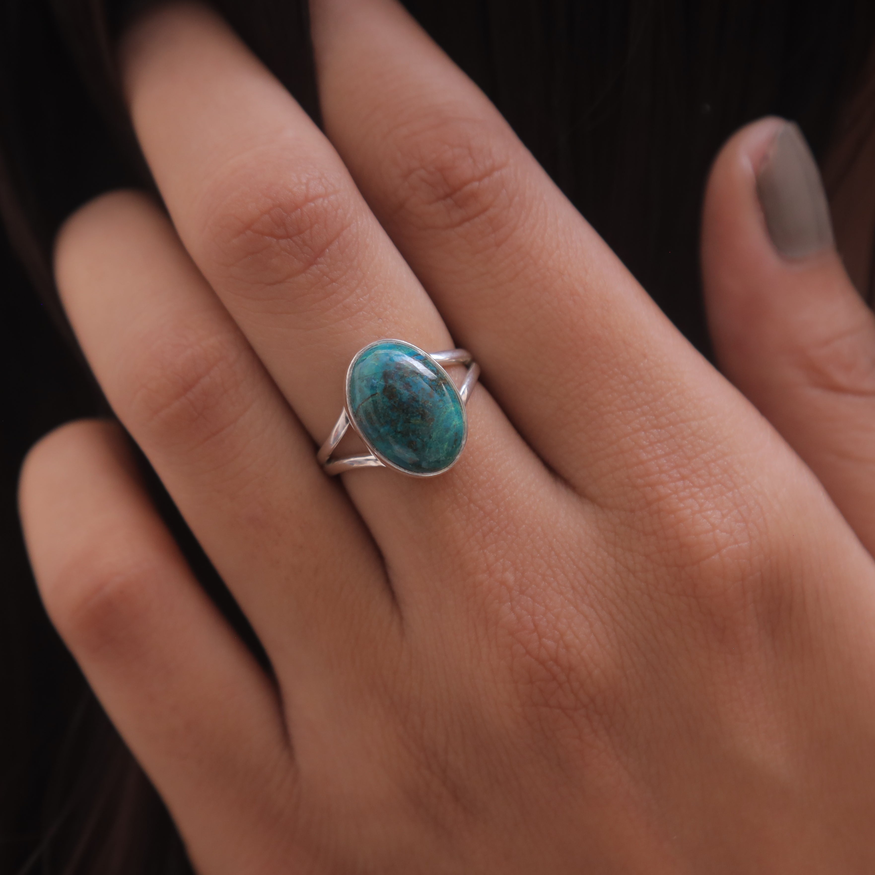 Chrysocolla Sterling Silver Ring