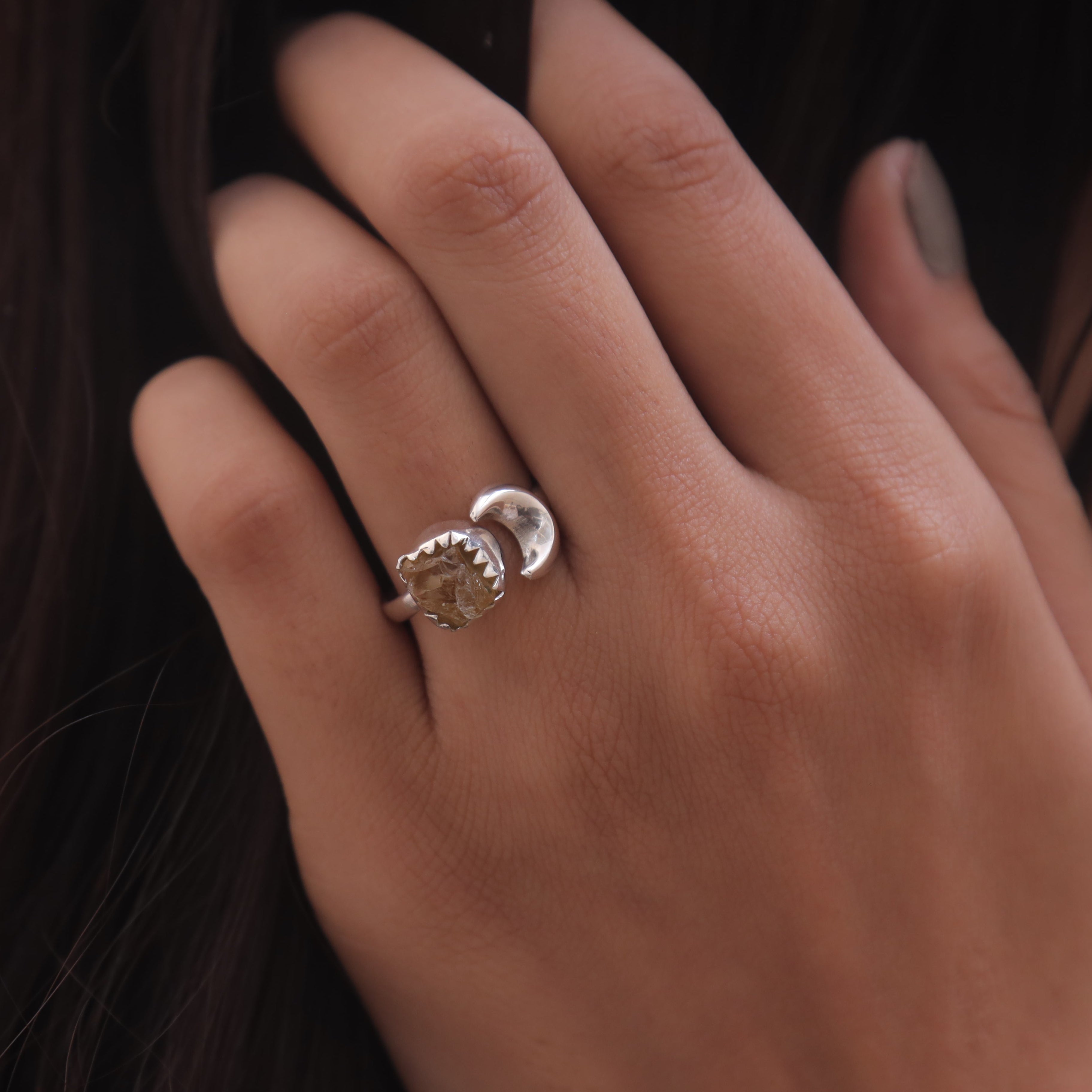 Raw Citrine Sterling Silver Ring