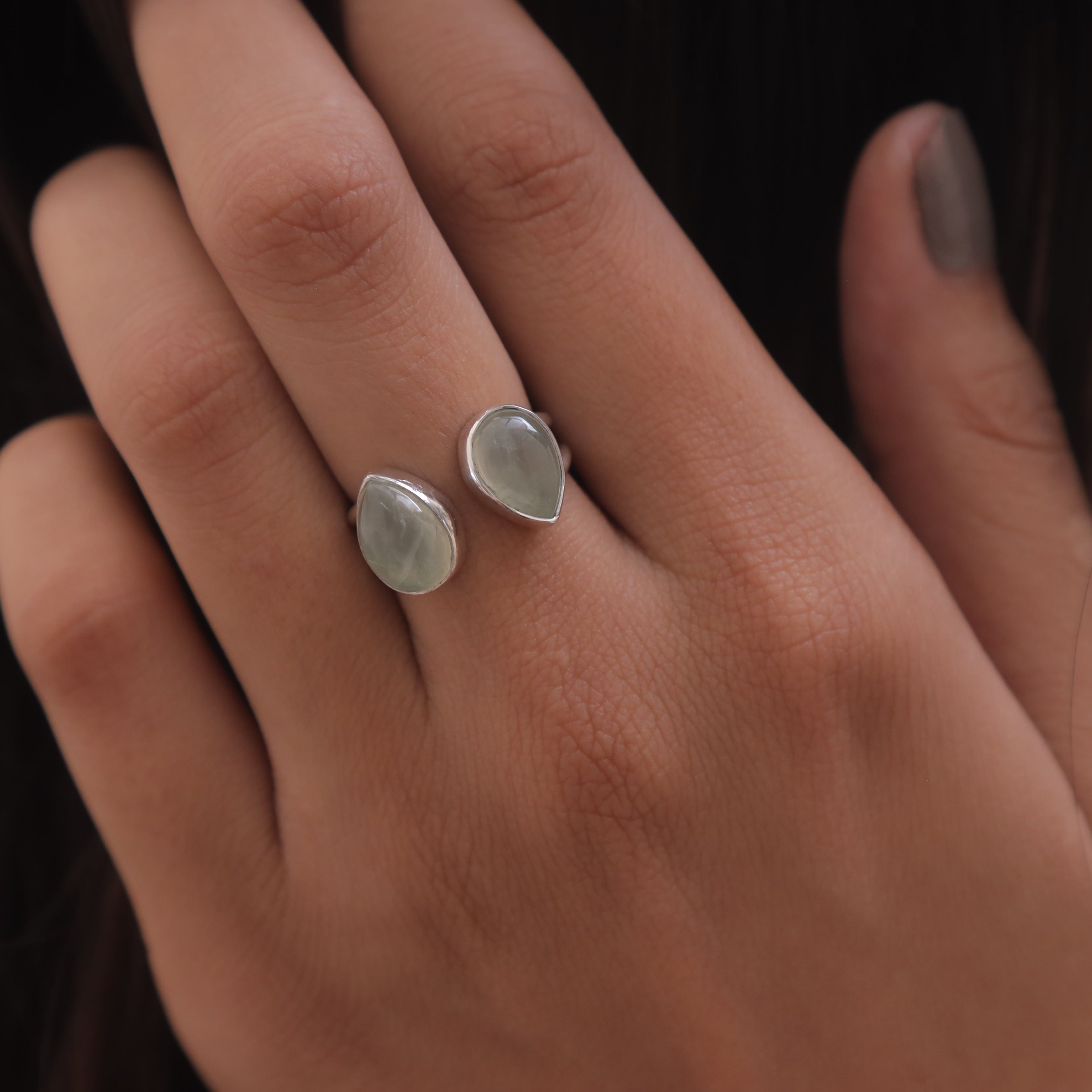 Prehnite Sterling Silver Ring