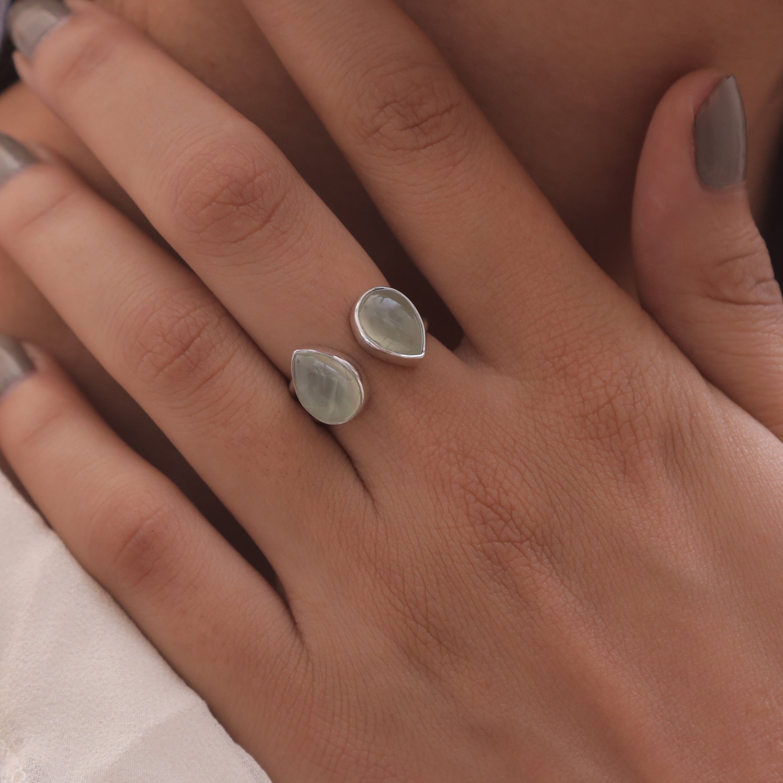 Prehnite Sterling Silver Ring