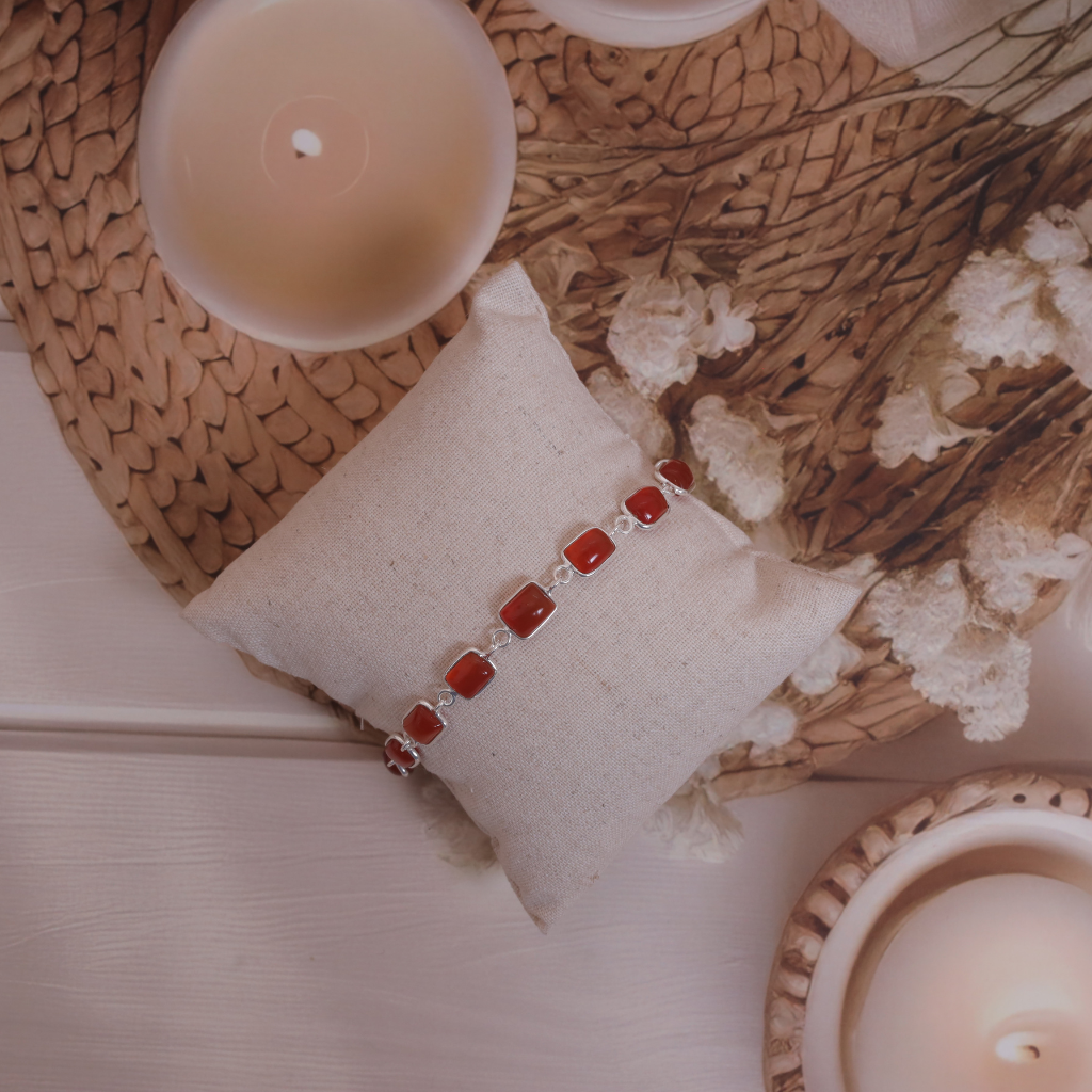 Carnelian Sterling Silver Bracelet