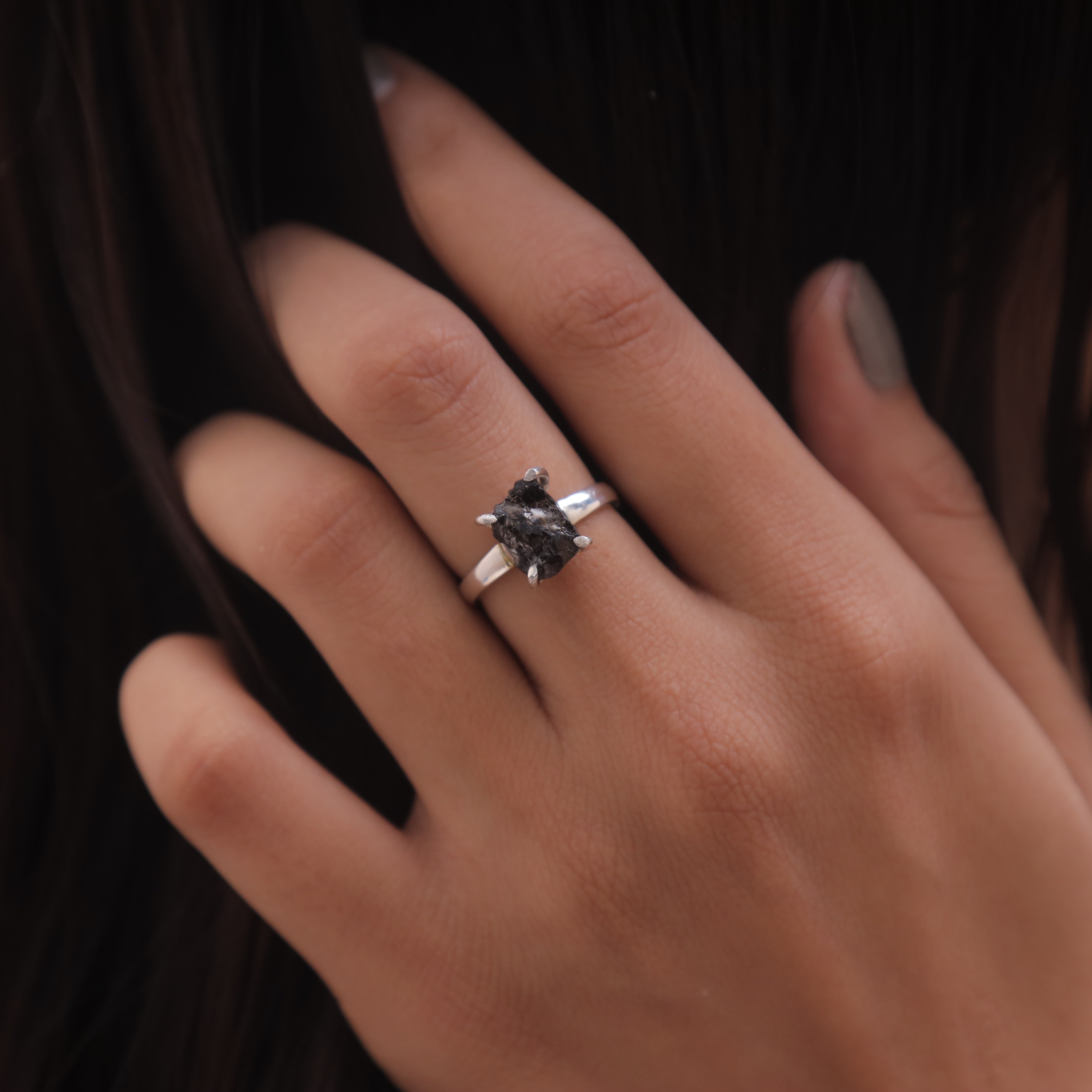 Shungite Sterling Silver Ring
