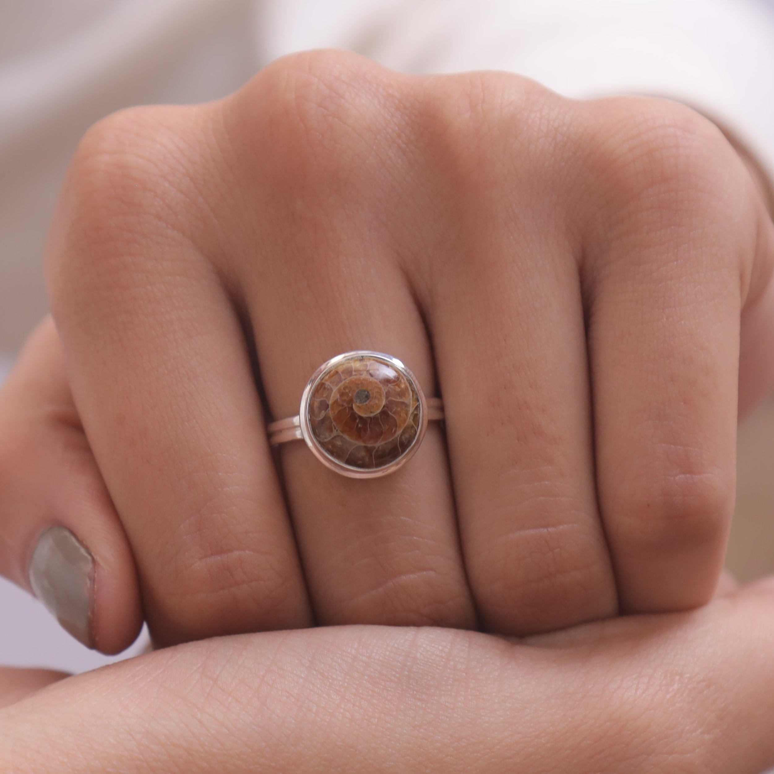 Ammonite Sterling Silver Ring