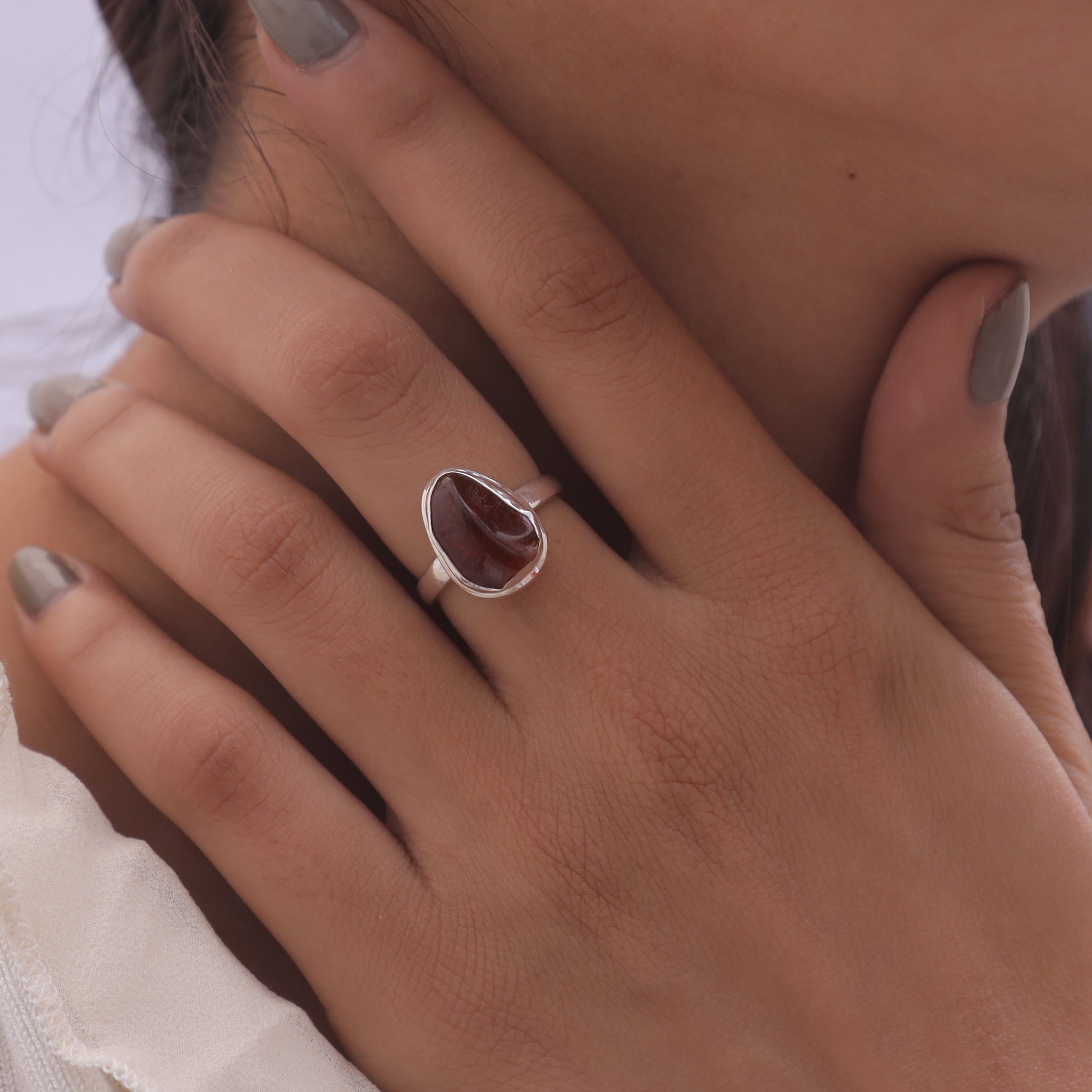 Raw Baltic Amber Sterling Silver Ring