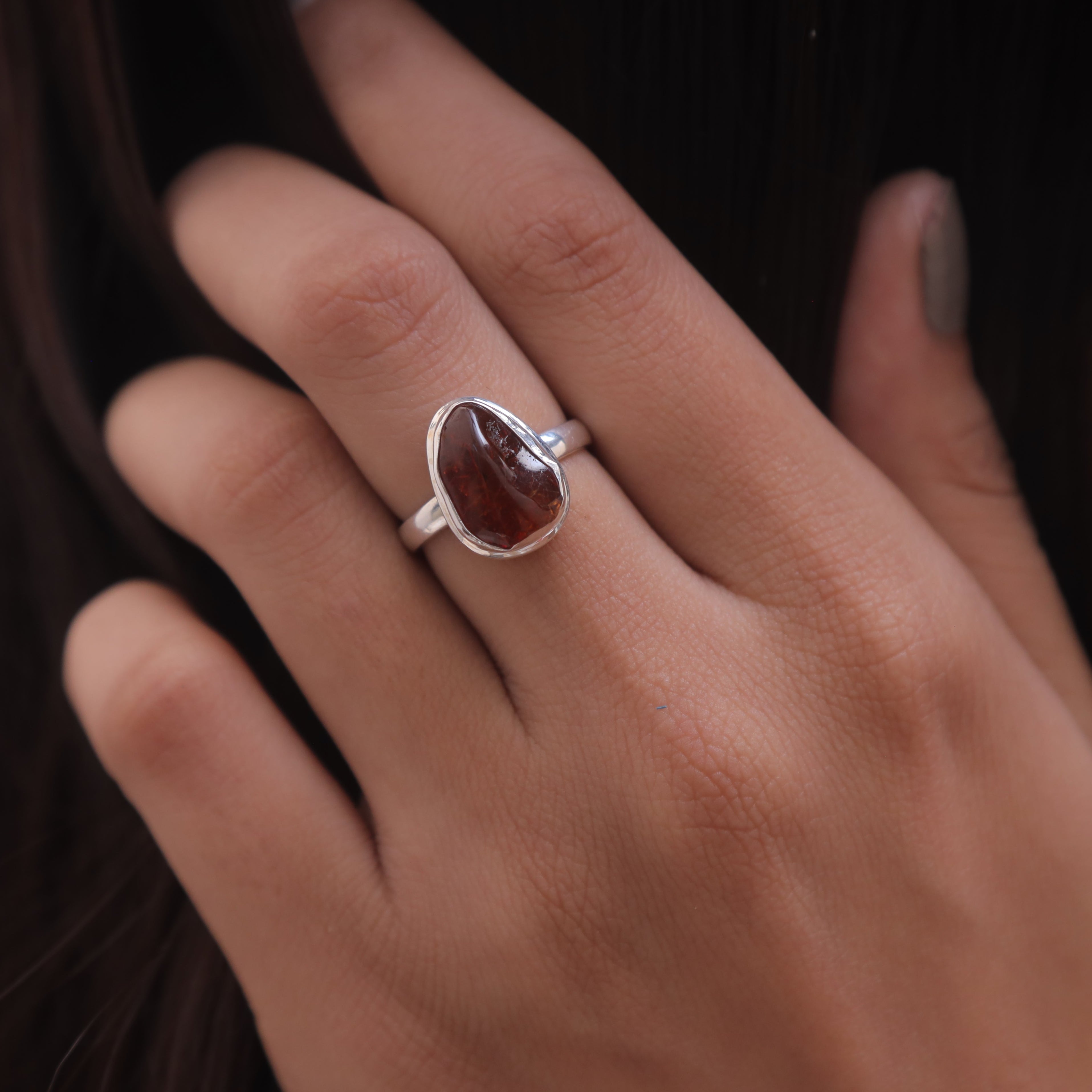 Raw Baltic Amber Sterling Silver Ring
