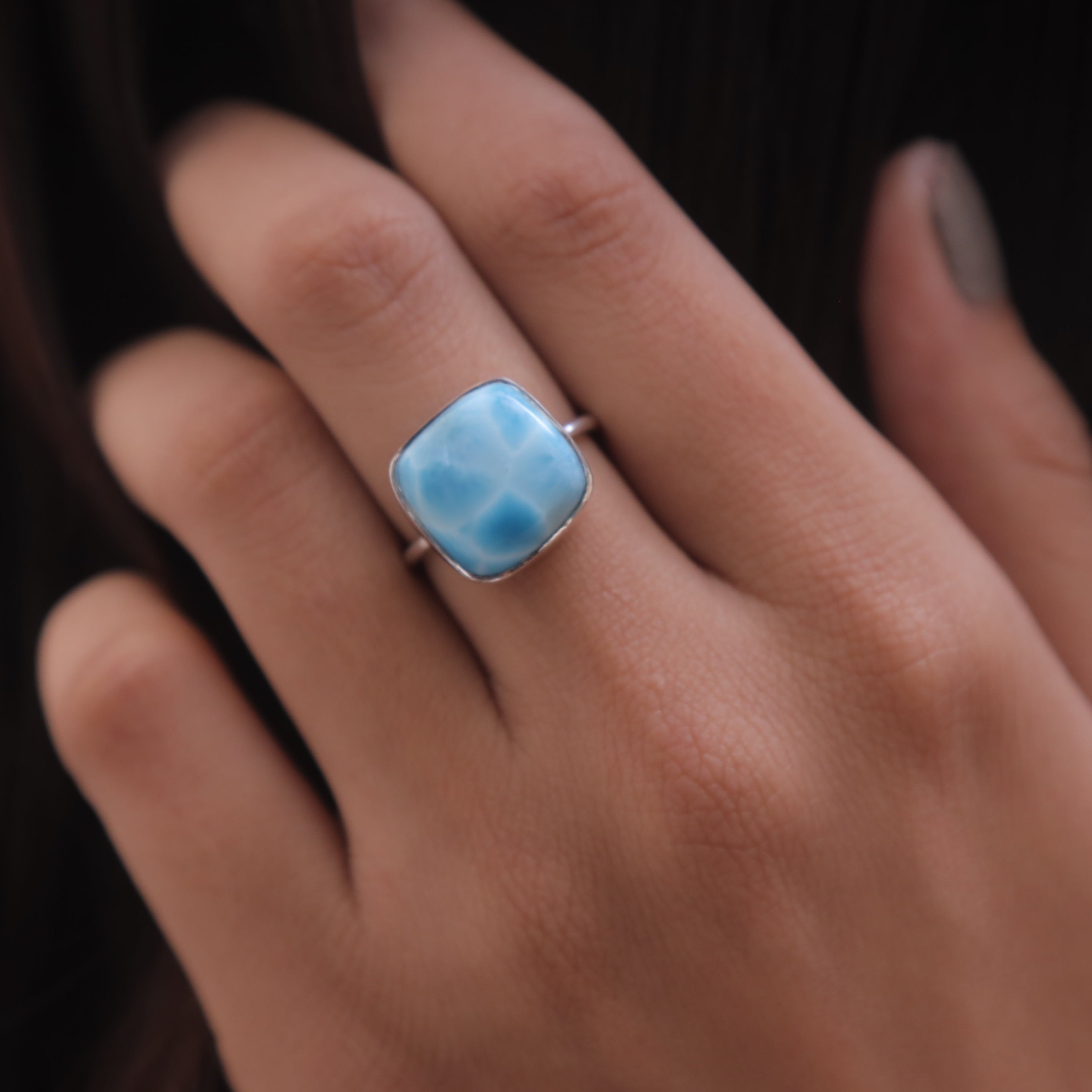 Larimar Sterling Silver Ring