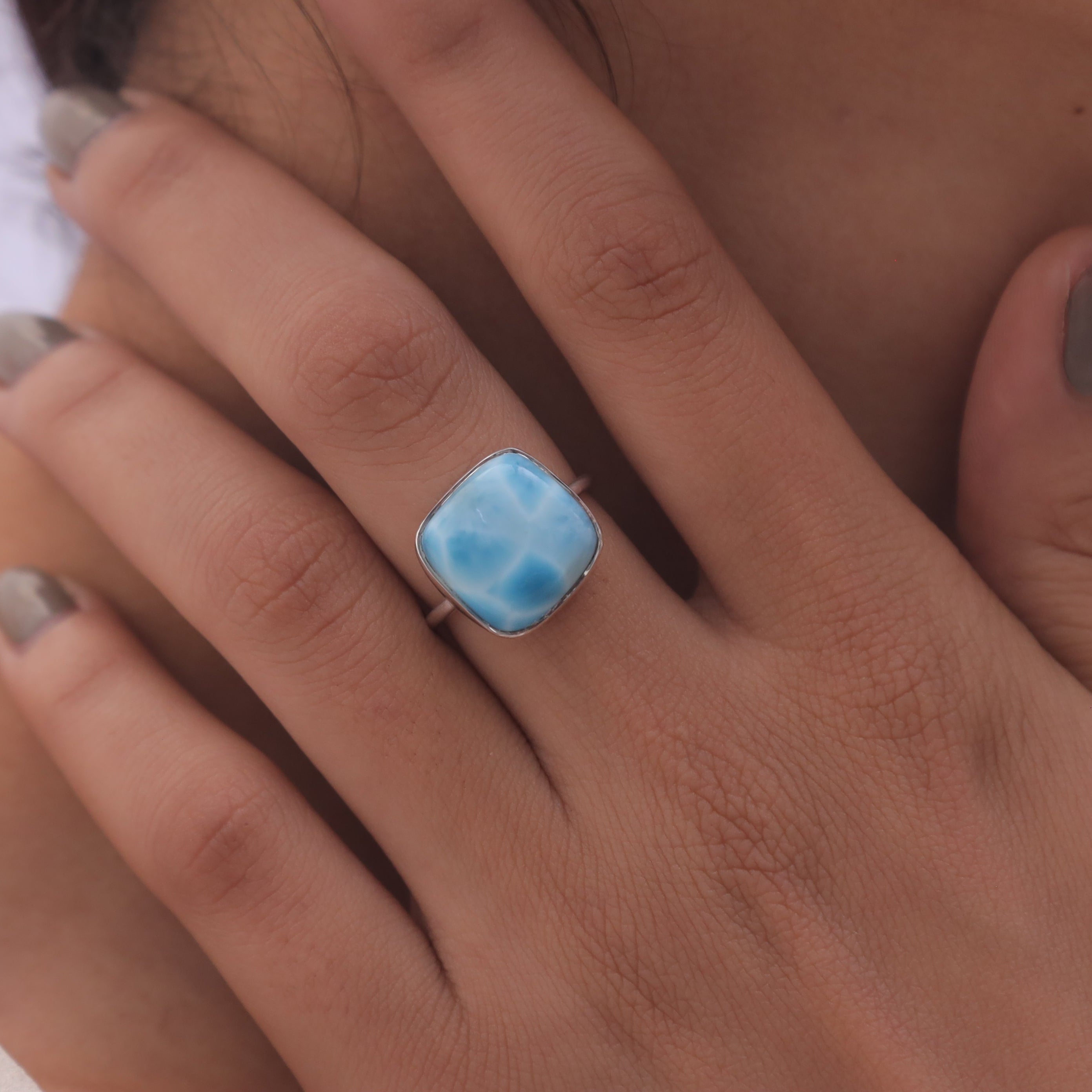 Larimar Sterling Silver Ring