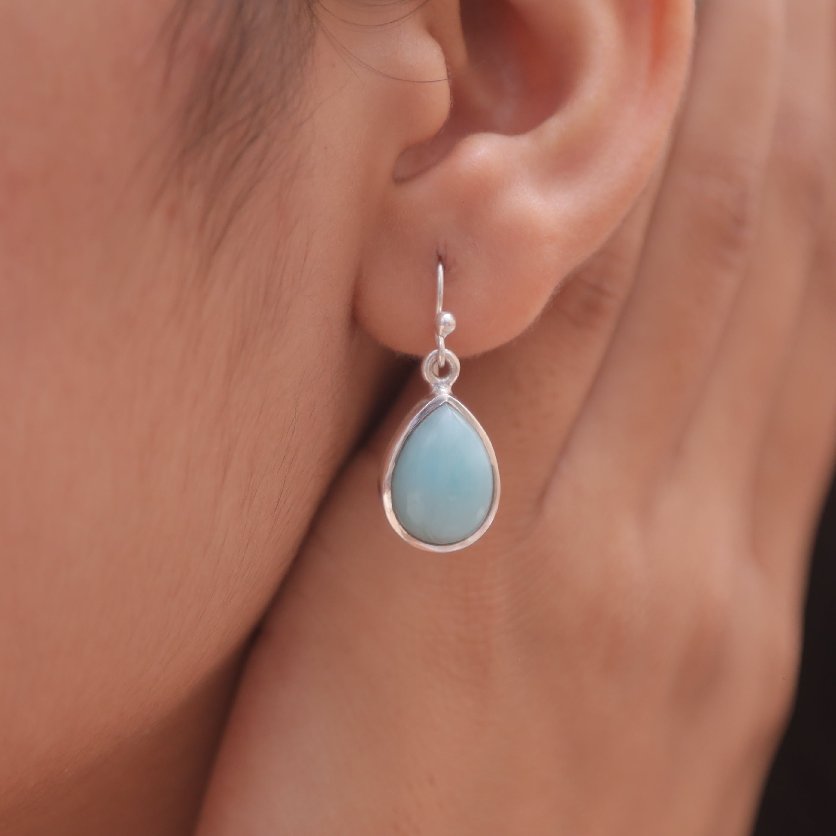 Larimar Sterling Silver Earrings