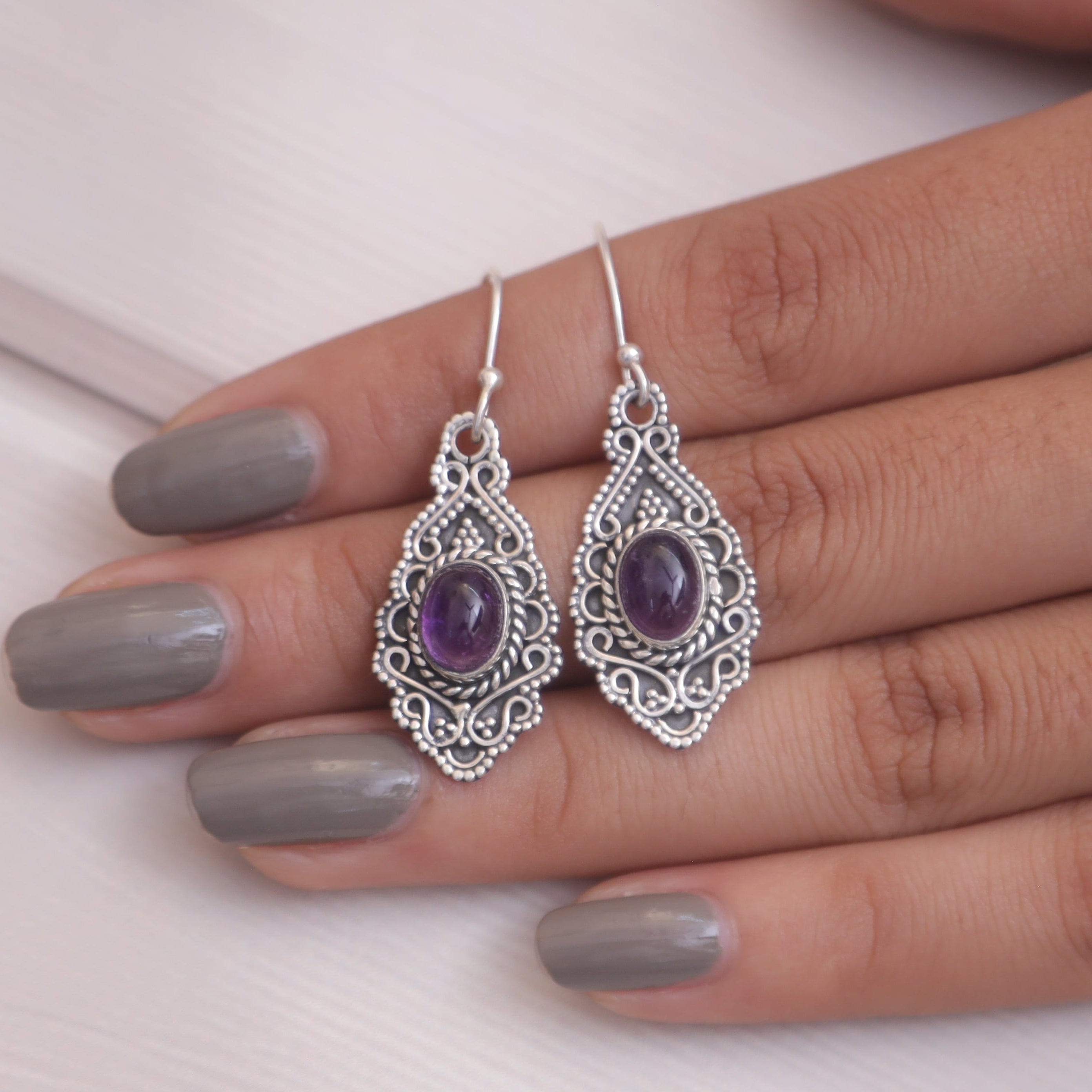 Amethyst Sterling Silver Earrings