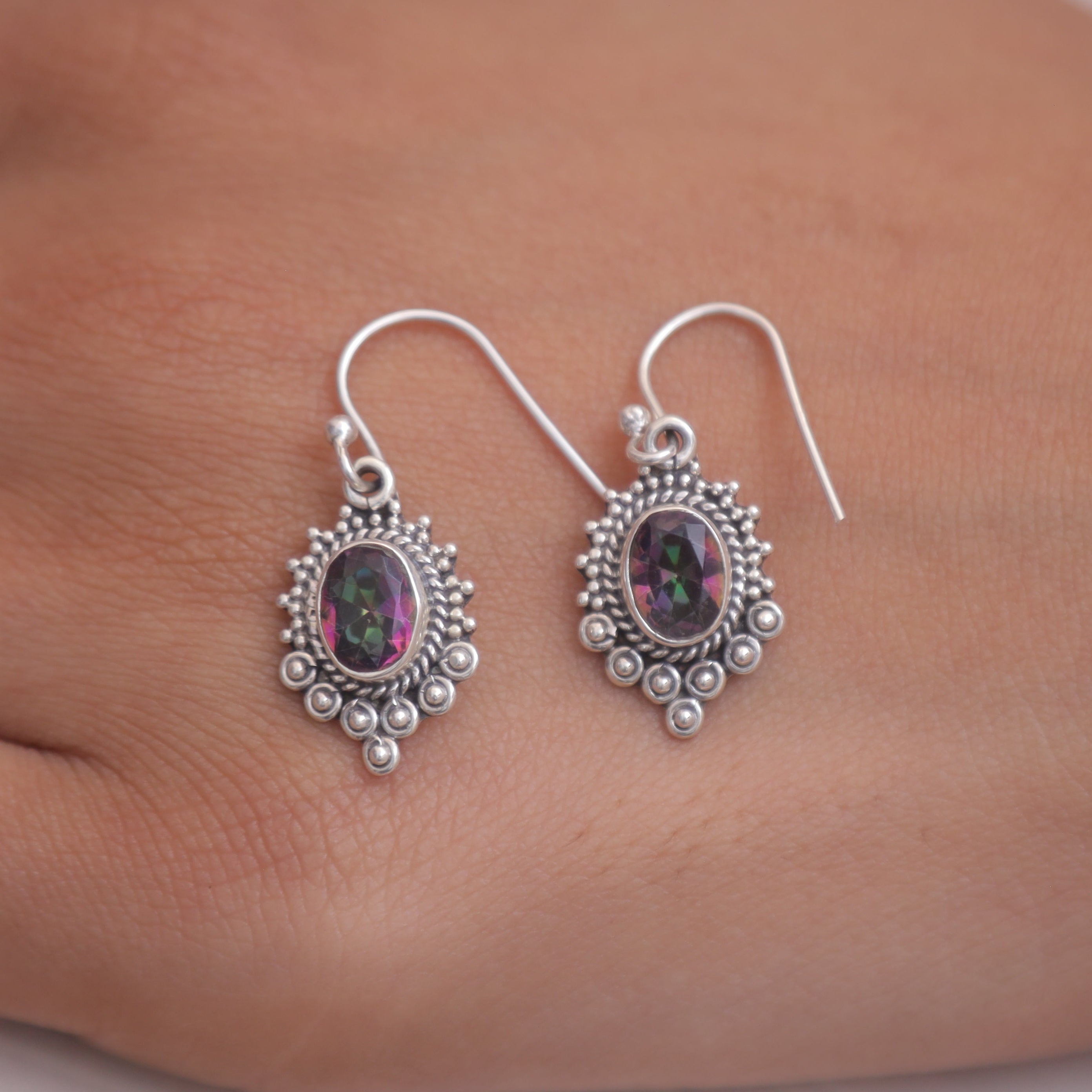Mystic Topaz Sterling Silver Earrings