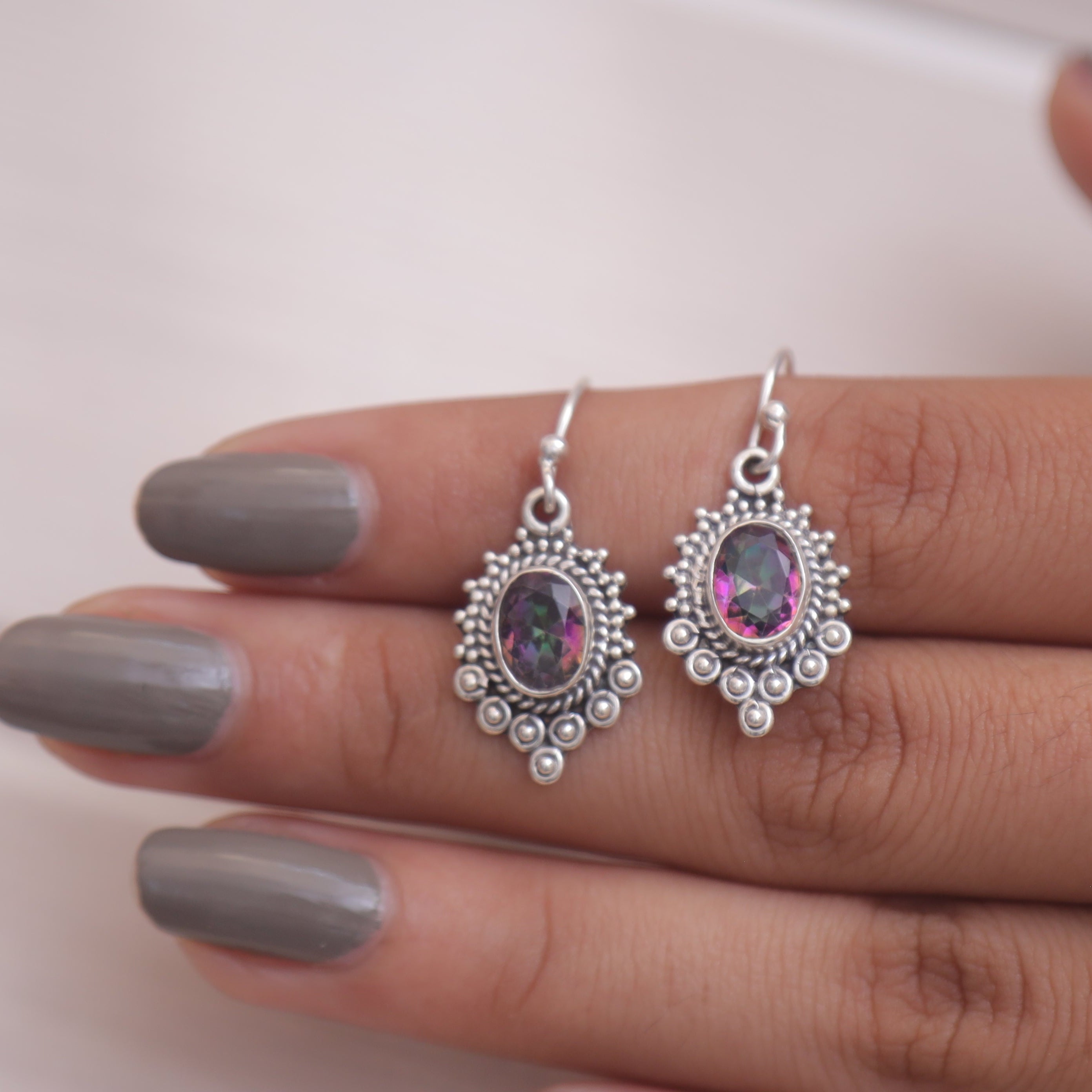 Mystic Topaz Sterling Silver Earrings