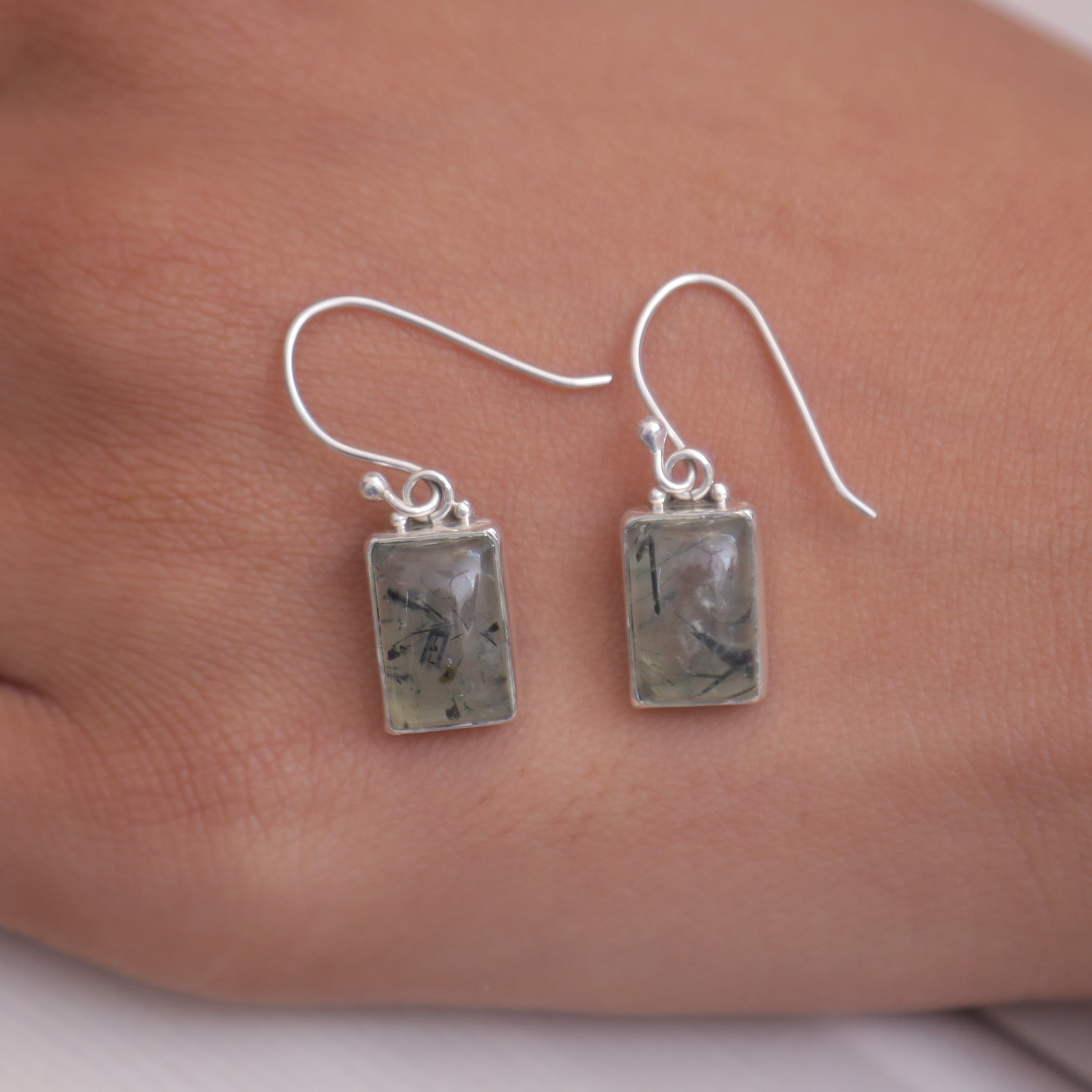 Prehnite Sterling Silver Earrings