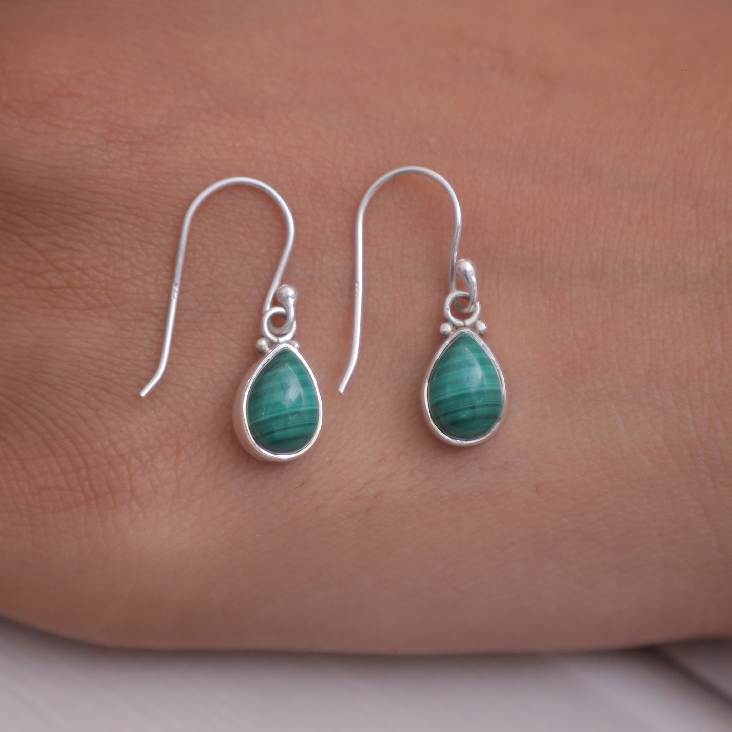 Malachite Sterling Silver Earrings