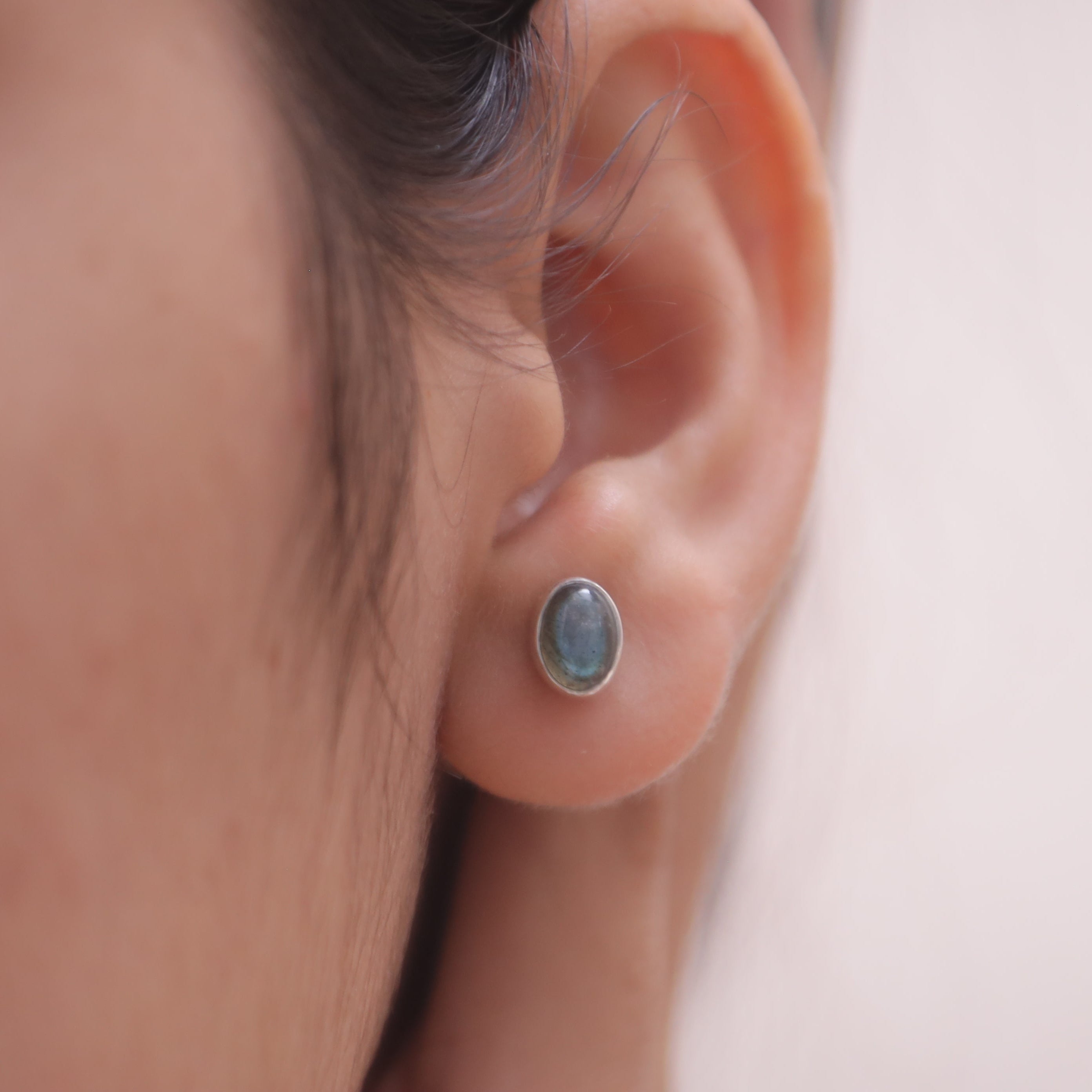Labradorite  Sterling Silver Stud Earrings