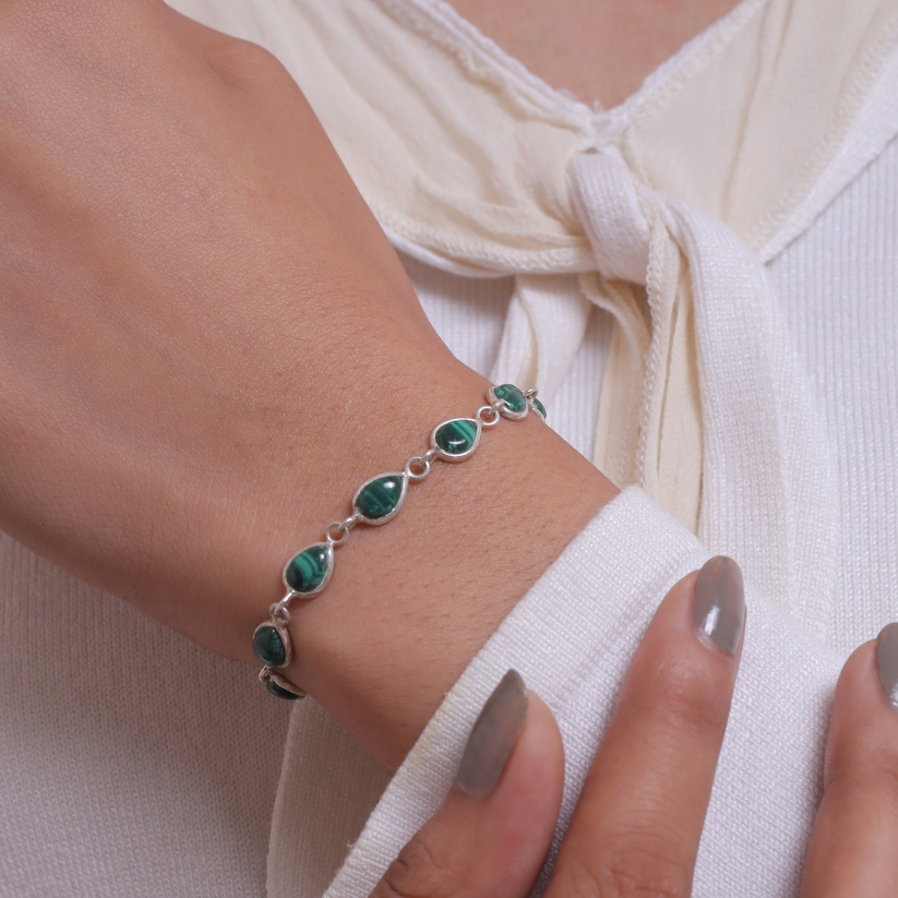 Aquamarine Sterling Silver Bracelet