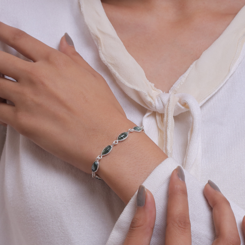 Seraphinite Sterling Silver Bracelet
