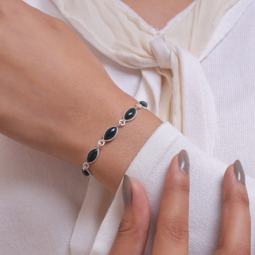 Bloodstone Sterling Silver Bracelet
