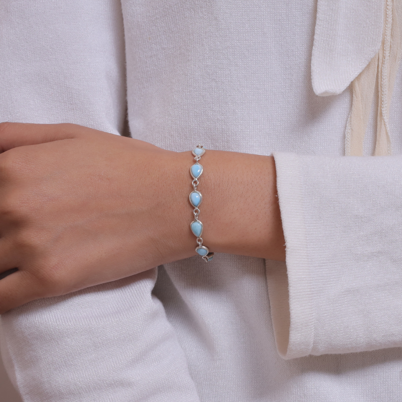 Dominican Larimar Sterling Silver Bracelet