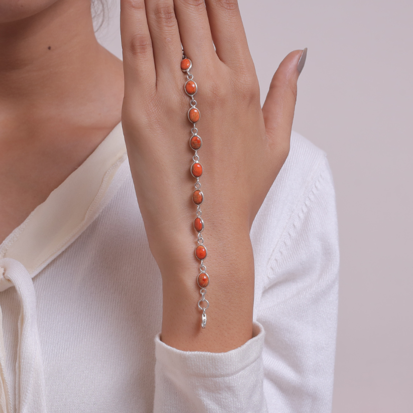 Sponge Coral Sterling Silver Bracelet