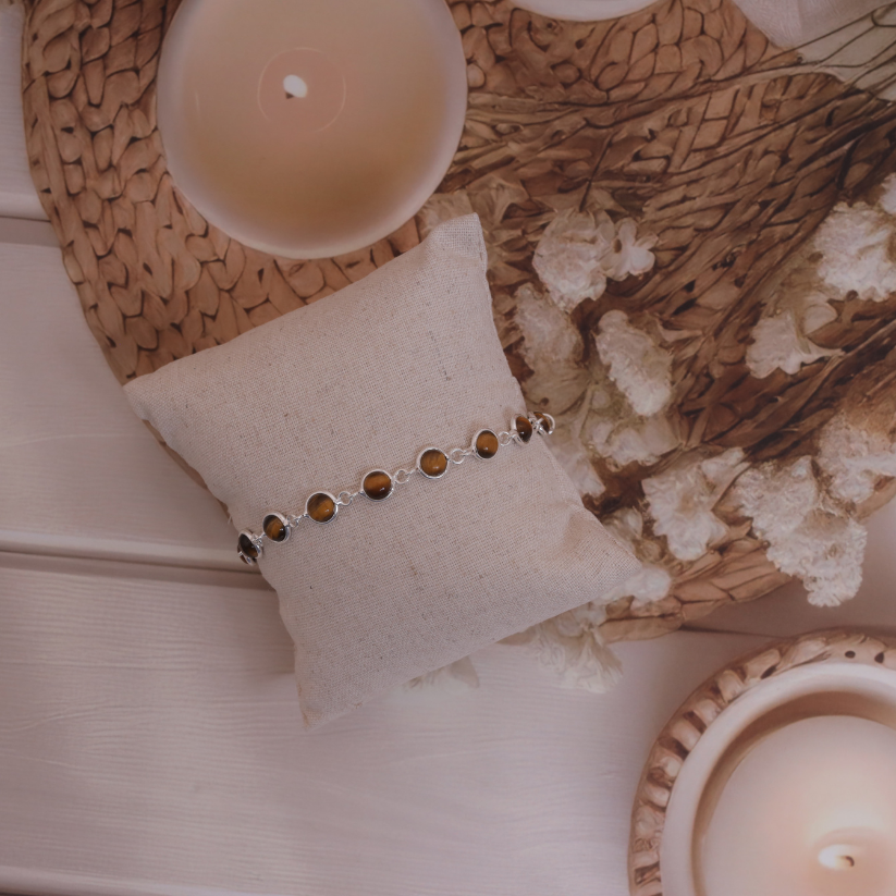 Tiger Eye Sterling Silver Bracelet
