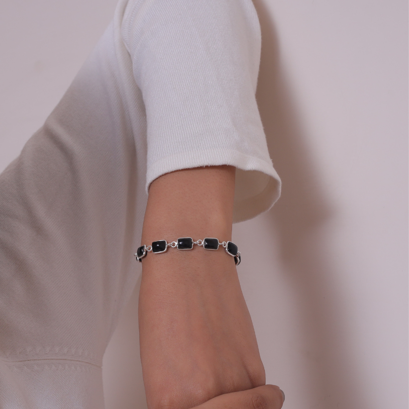 Black Onyx Sterling Silver Bracelet