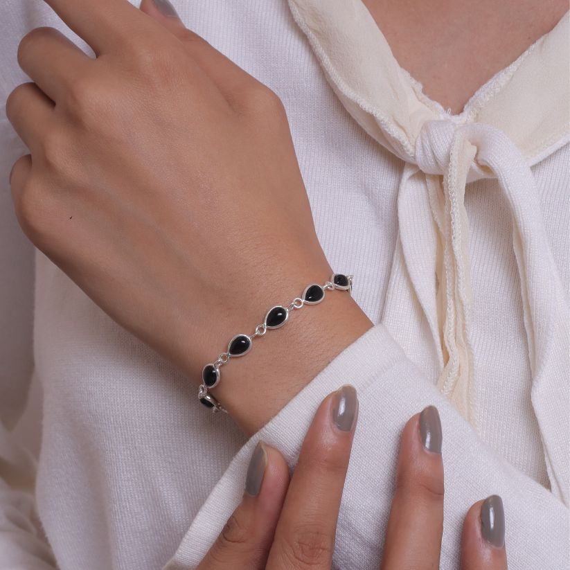 Black Onyx Sterling Silver Bracelet