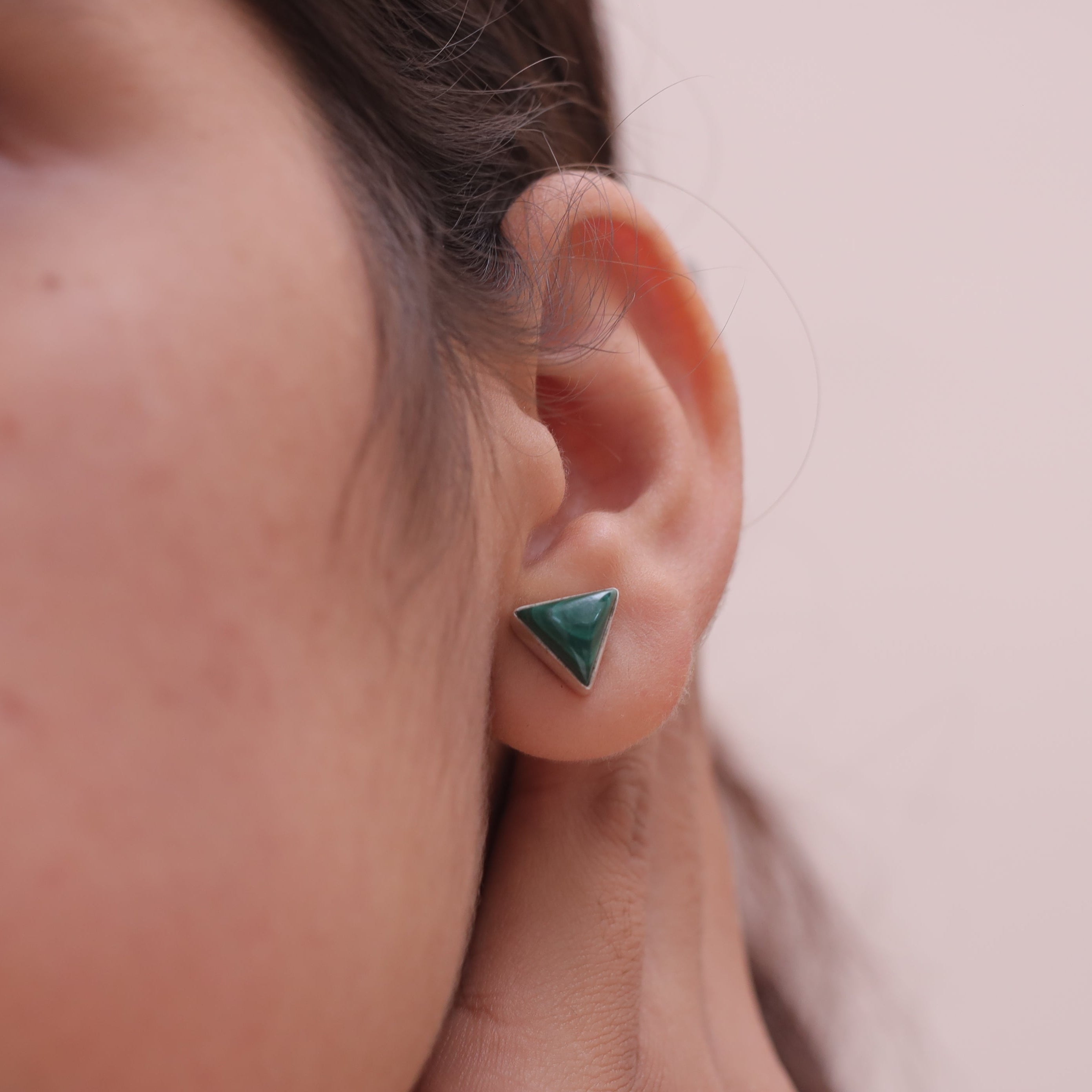 Malachite Sterling Silver Stud Earrings