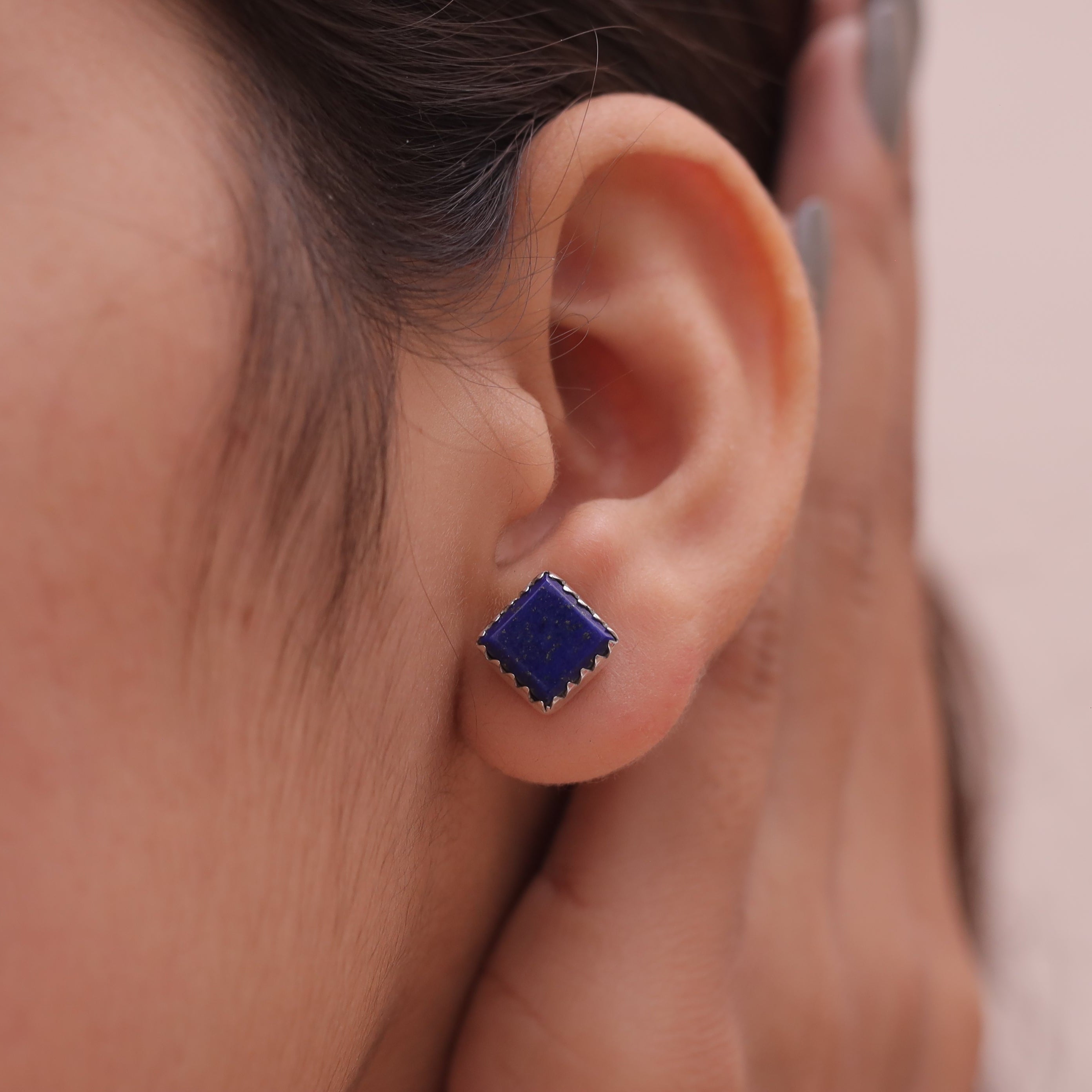 Lapis Lazuli Sterling Silver Stud Earrings