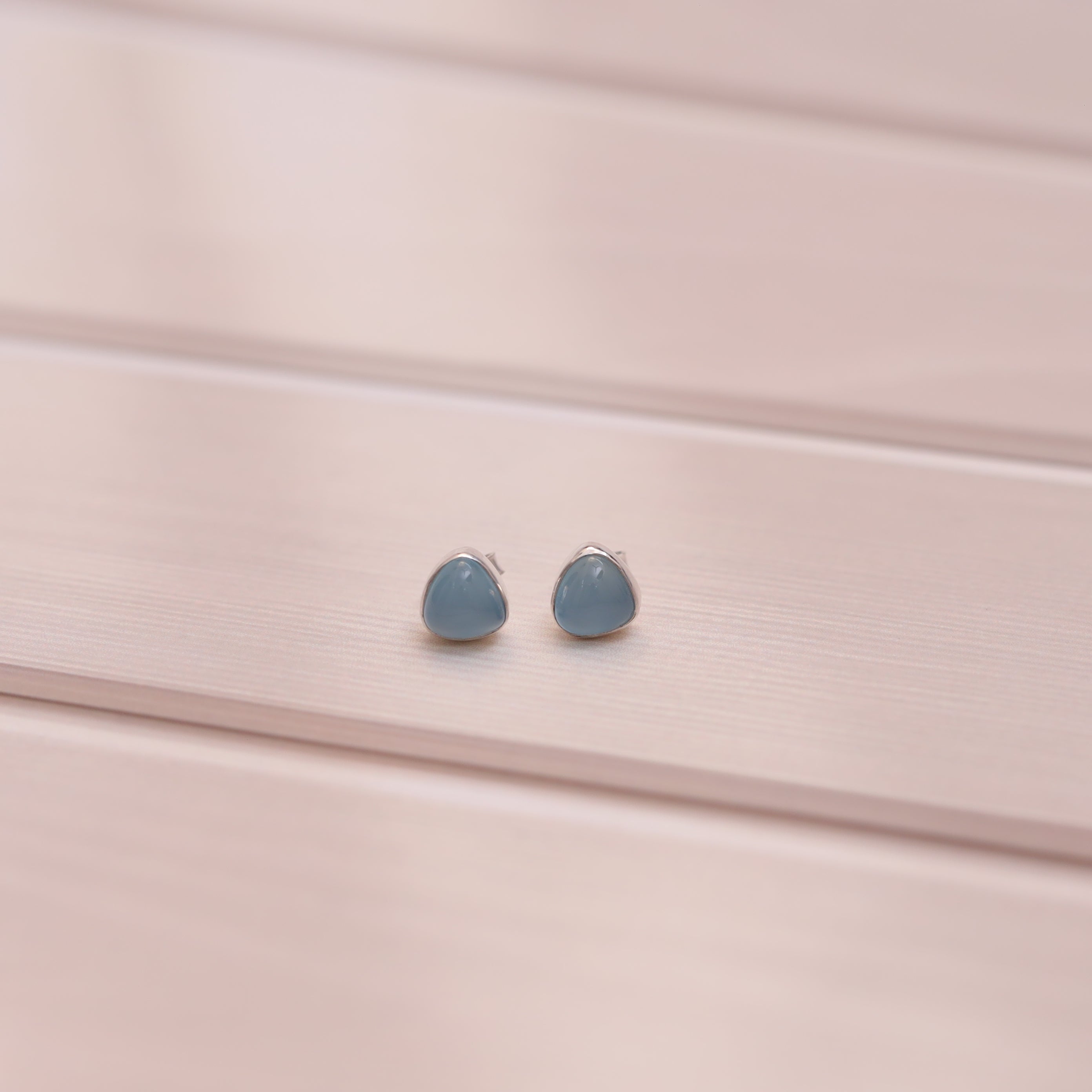 Aquamarine Sterling Silver Stud Earrings