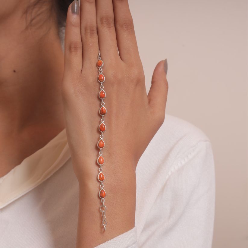 Sponge Coral Sterling Silver Bracelet