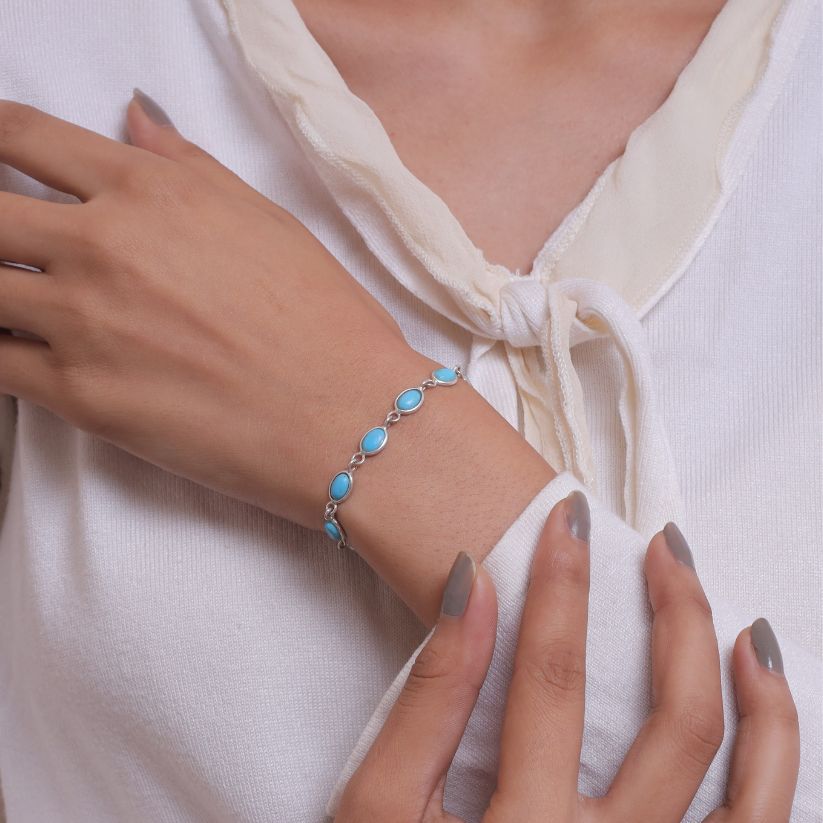 Arizona Turquoise 925 Sterling Silver Bracelet