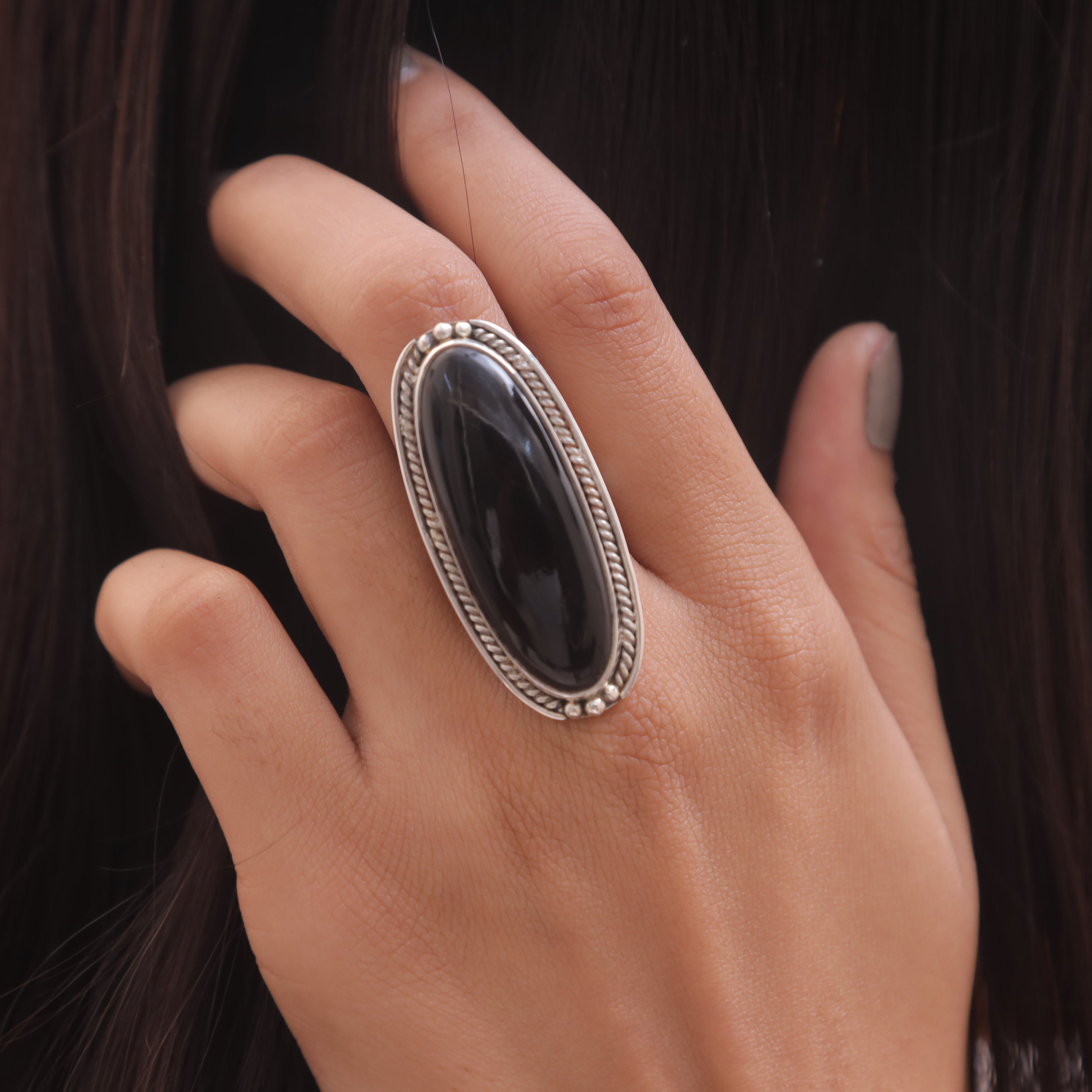 Black Onyx Solid Sterling Silver Ring