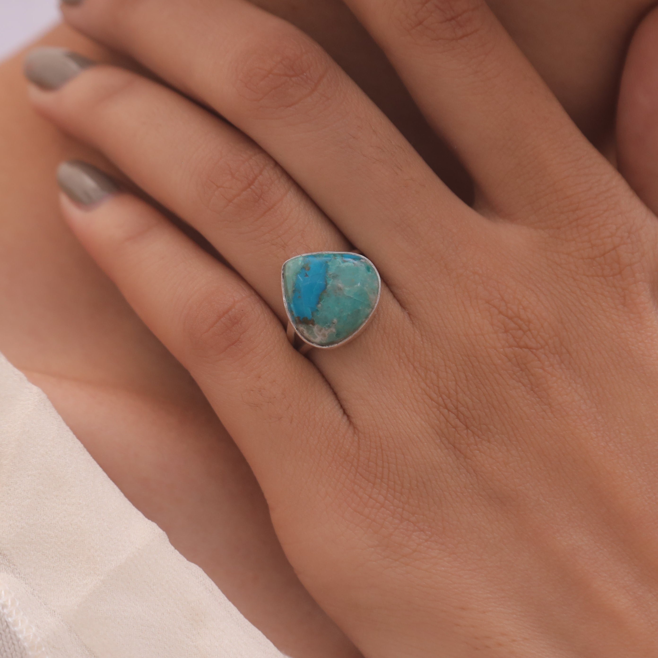 Chrysocolla Sterling Silver Ring