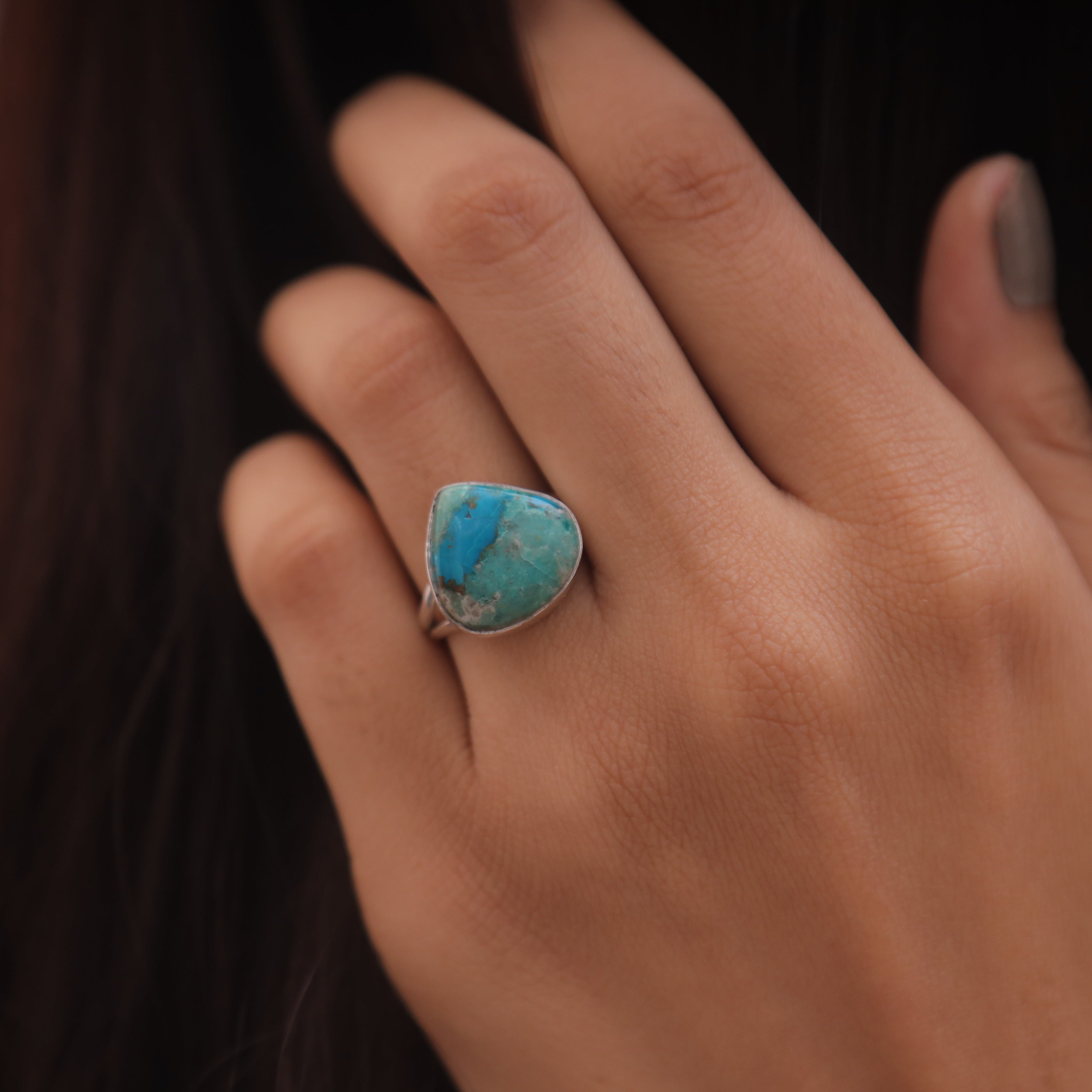 Chrysocolla Sterling Silver Ring
