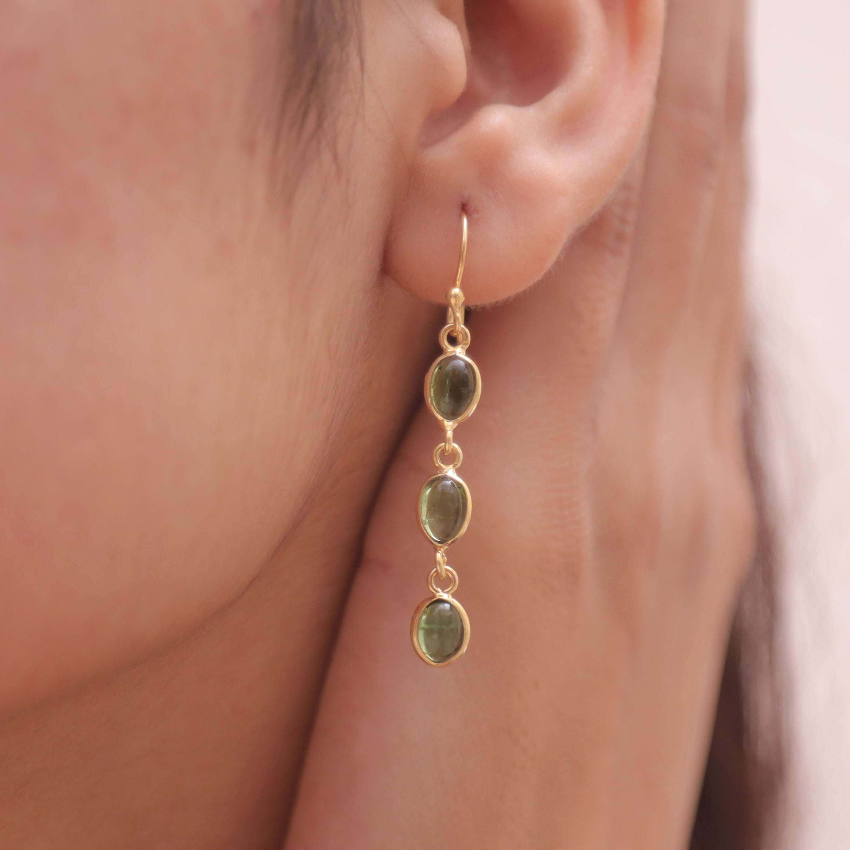 Peridot 18k Gold Plated Sterling Silver Earrings