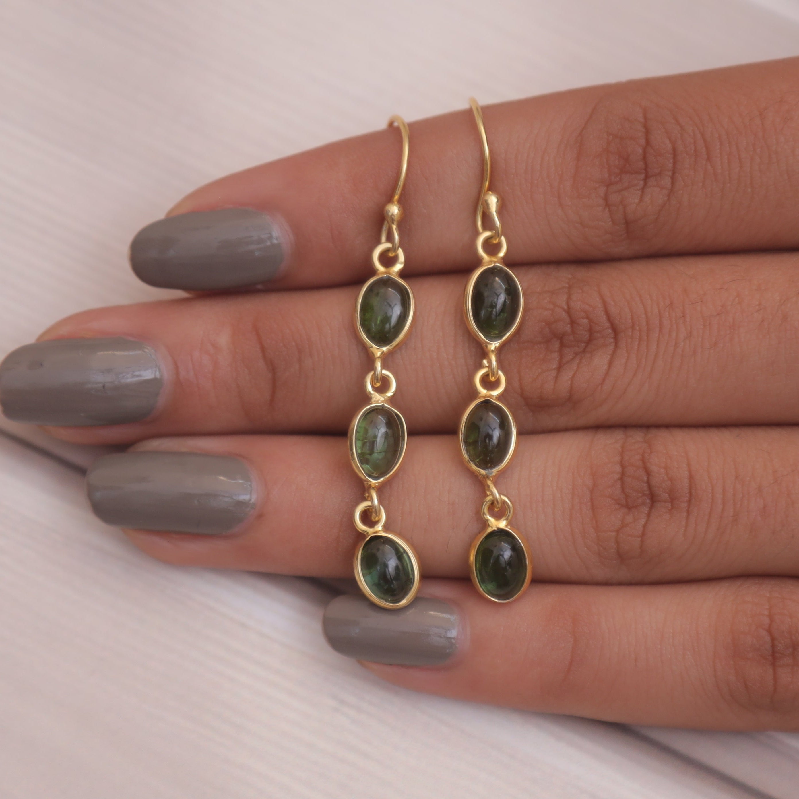 Peridot 18k Gold Plated Sterling Silver Earrings