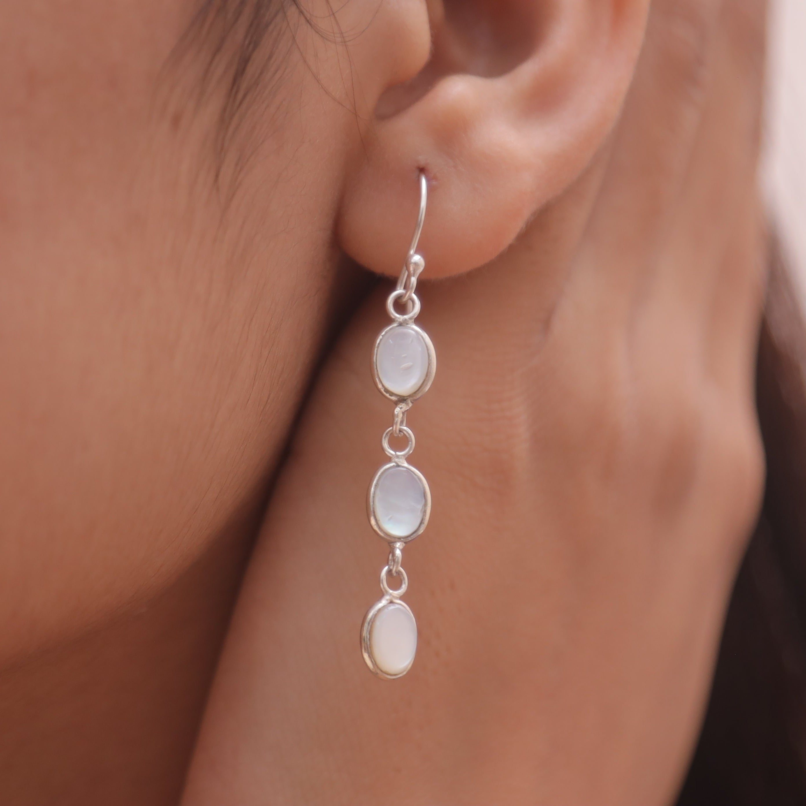 Mother Of Pearl Sterling Silver Earrings