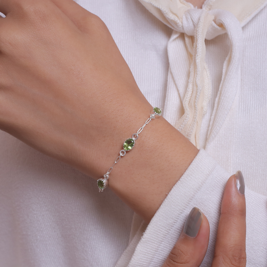 Peridot Sterling Silver Bracelet