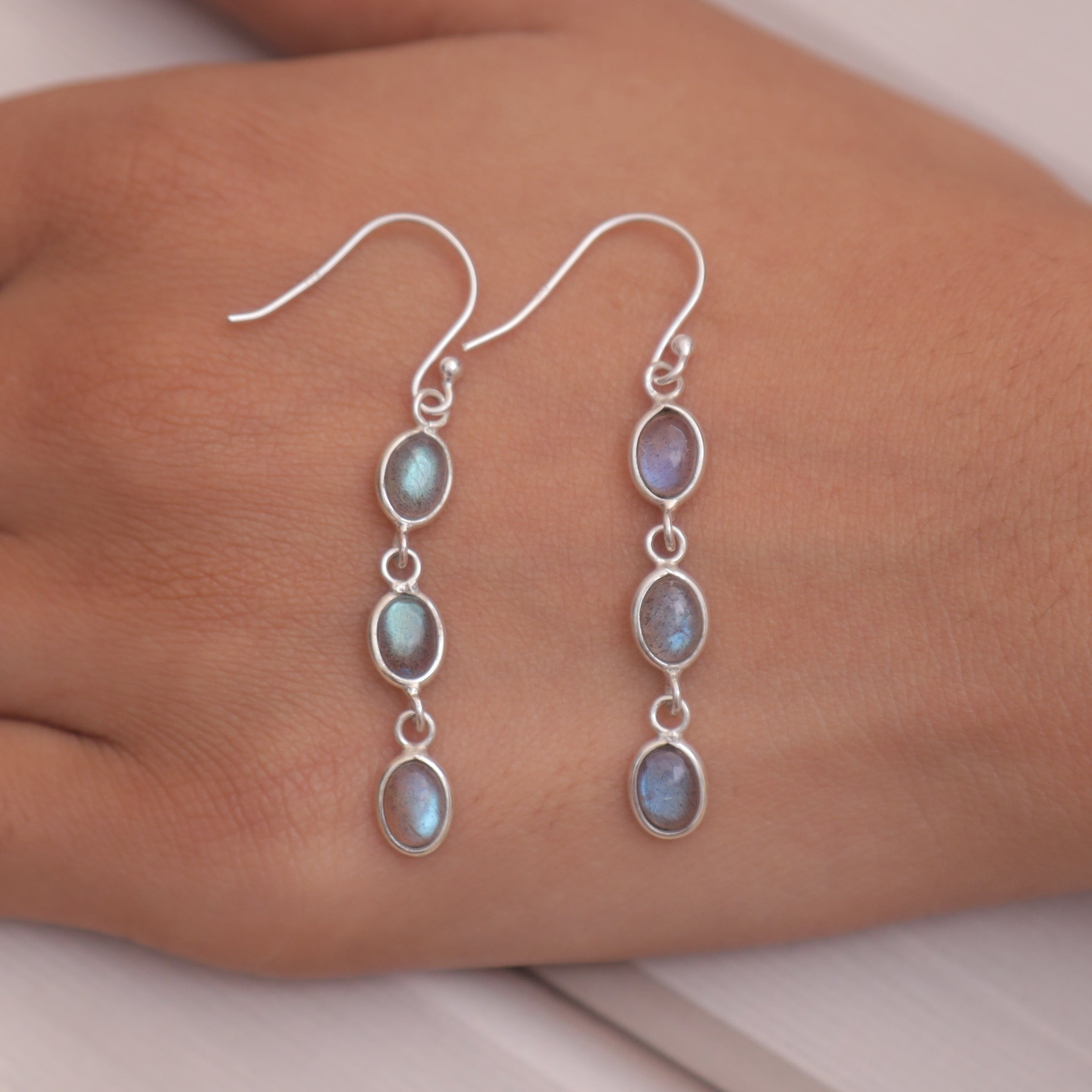 Labradorite Sterling Silver Earrings