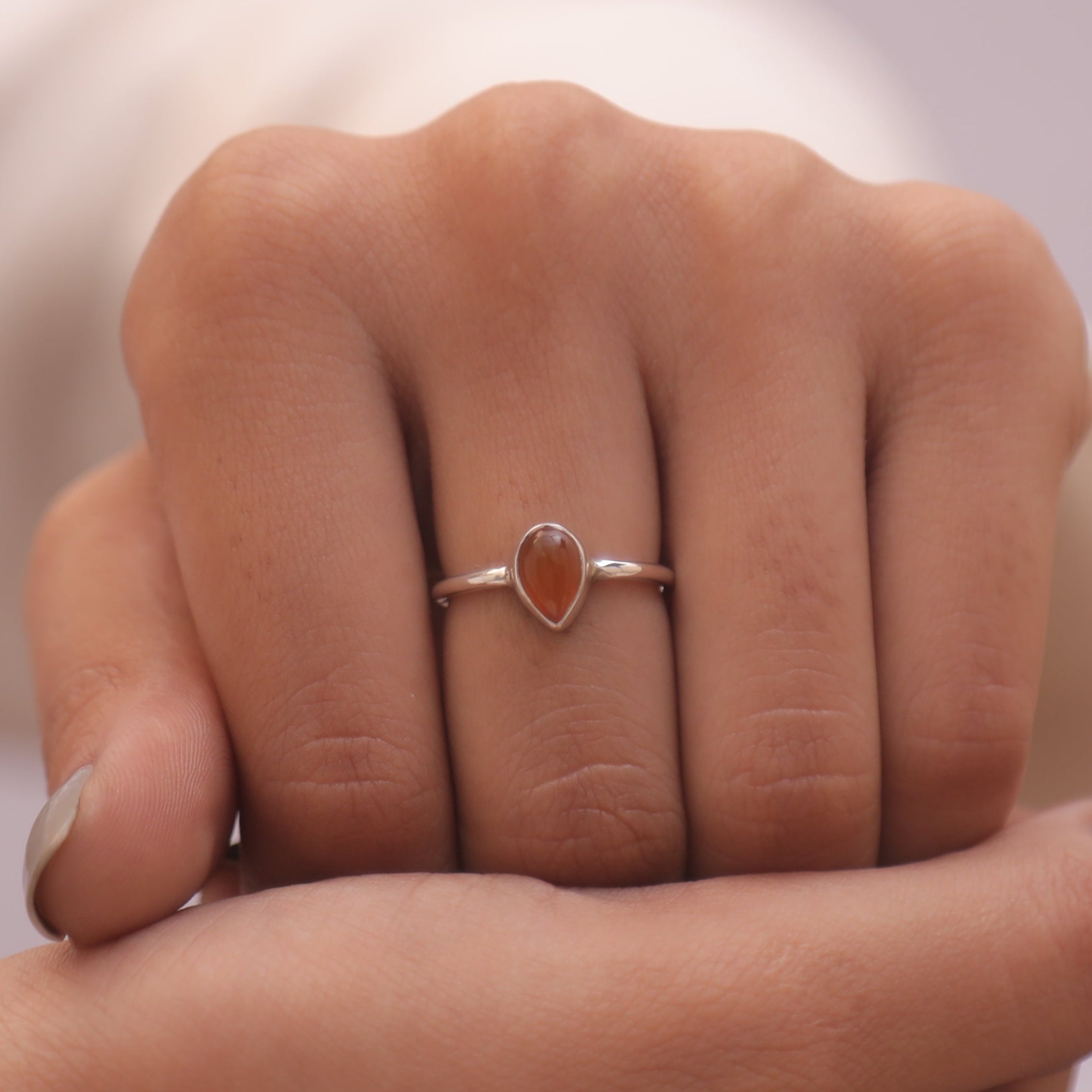 Carnelian Sterling Silver Ring