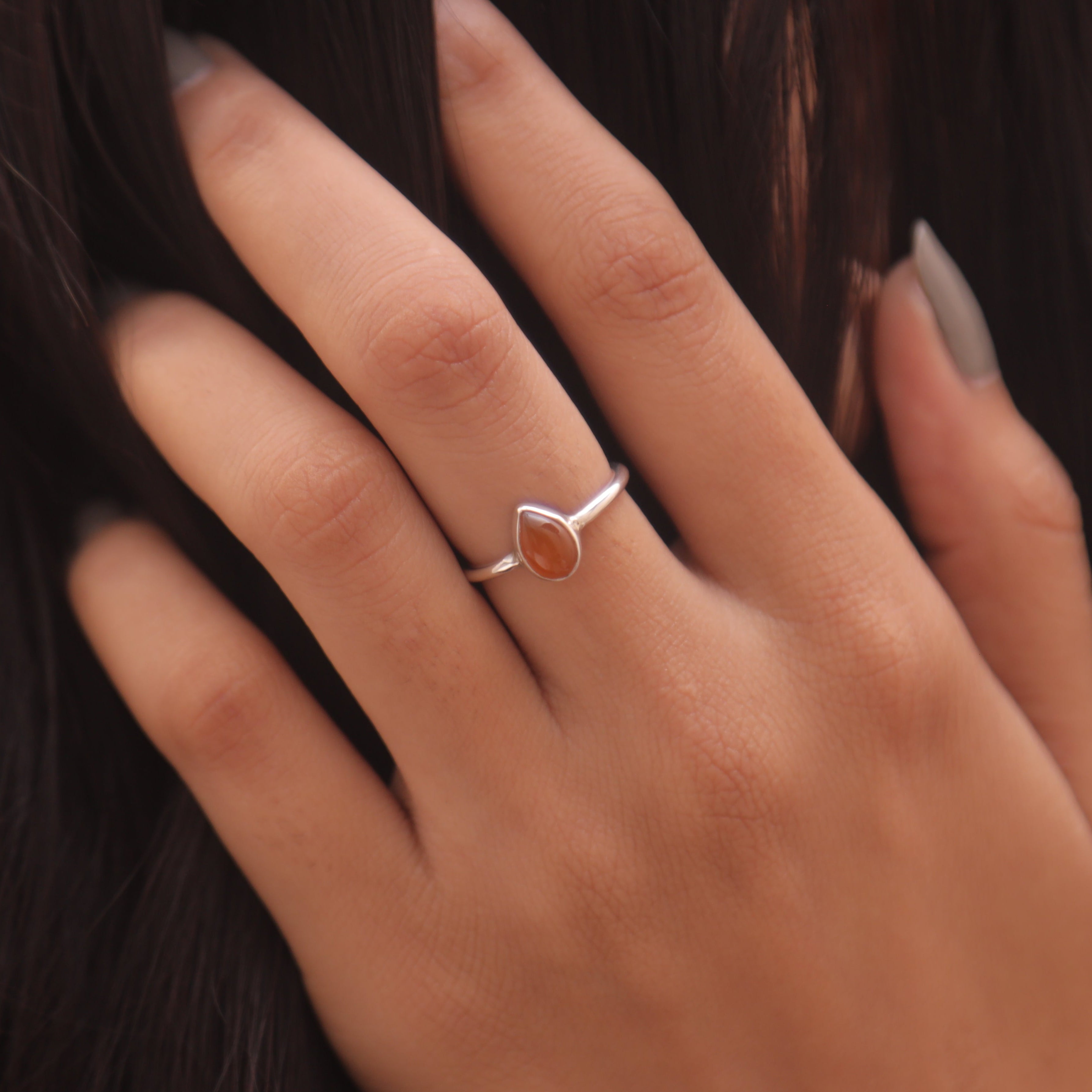 Carnelian Sterling Silver Ring