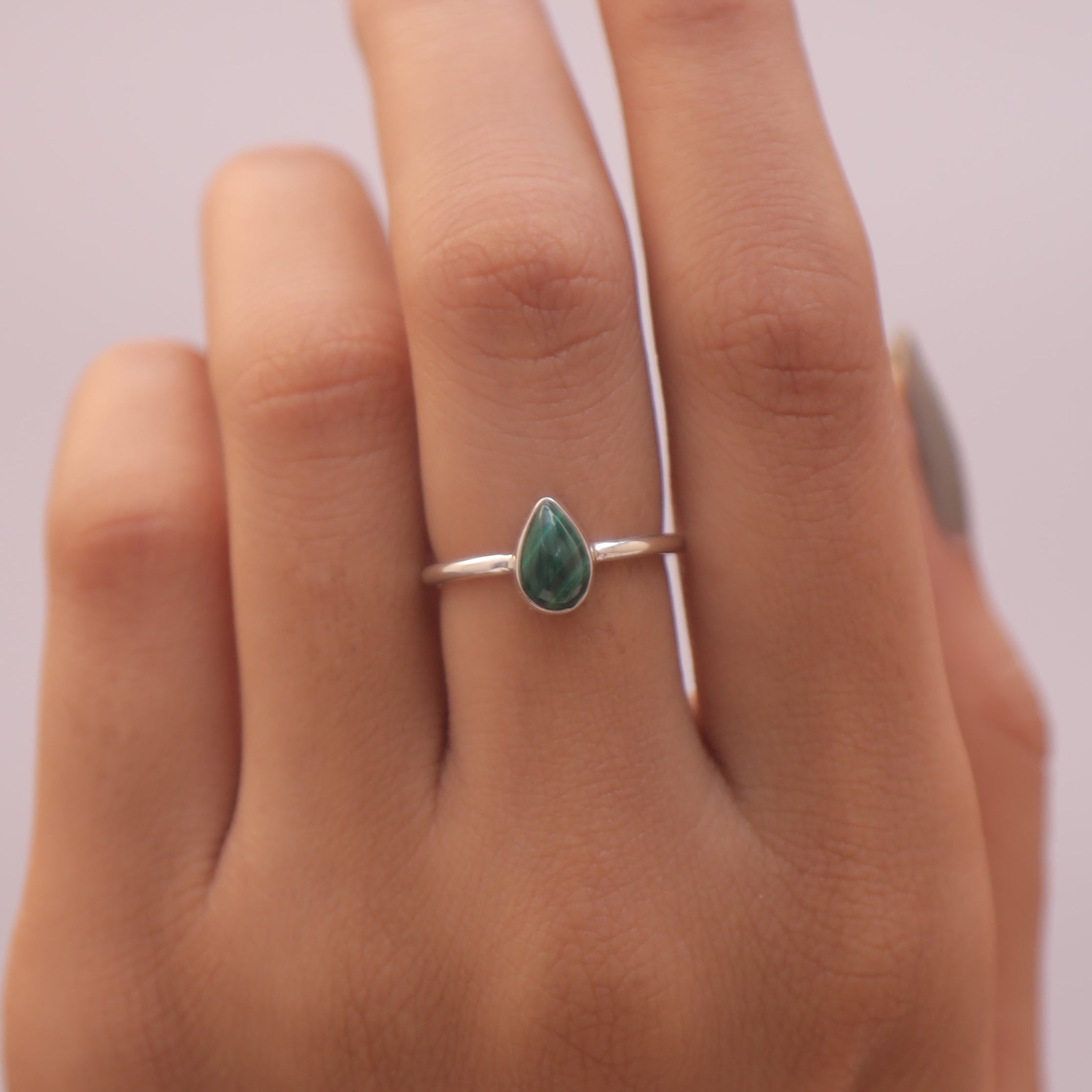 Malachite Solid Silver Ring