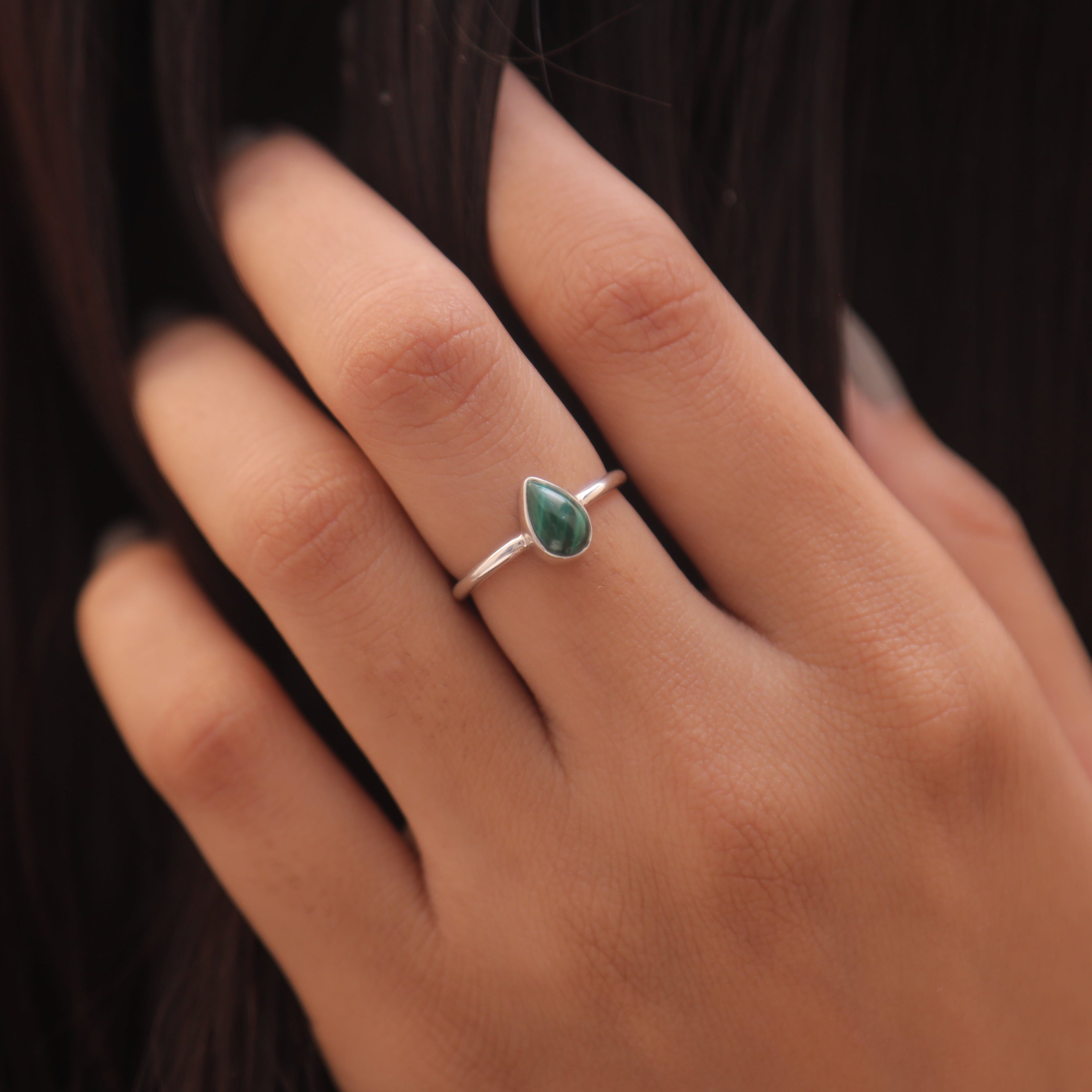 Malachite Solid Silver Ring