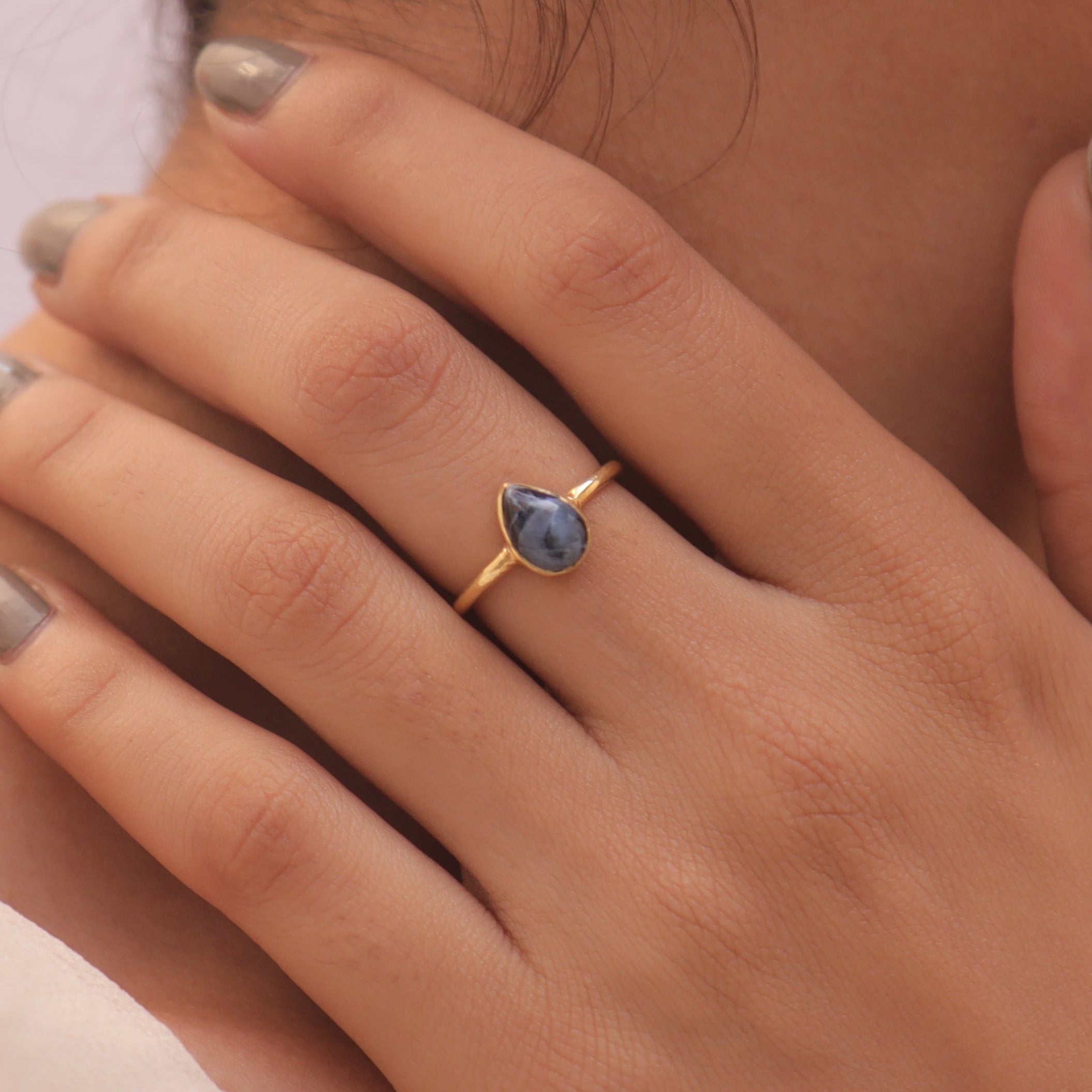 Pietersite 18k Gold Plated Solid Silver Ring