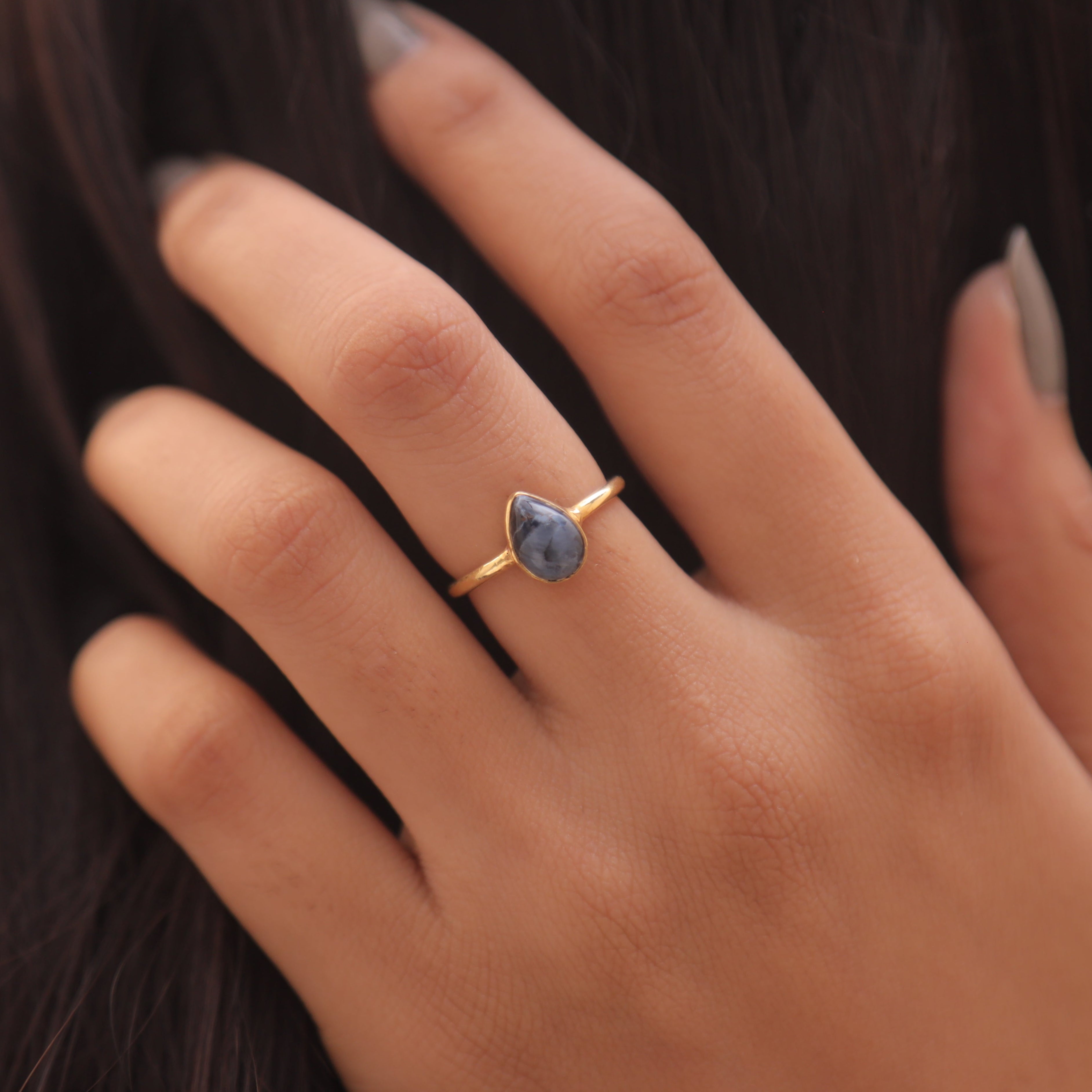 Pietersite 18k Gold Plated Solid Silver Ring