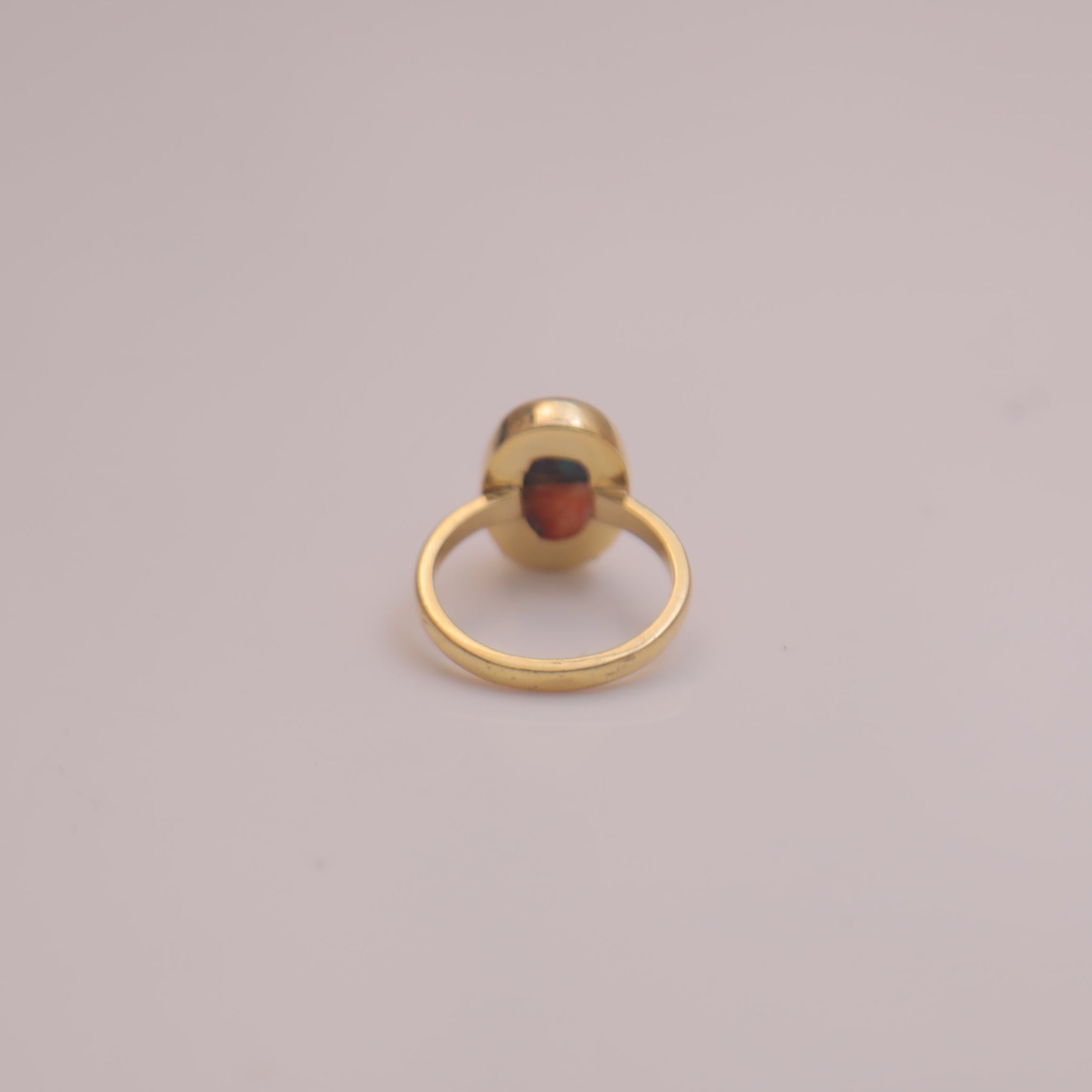 Pink Oyster Turquoise 18k Gold Plated Sterling Silver Ring