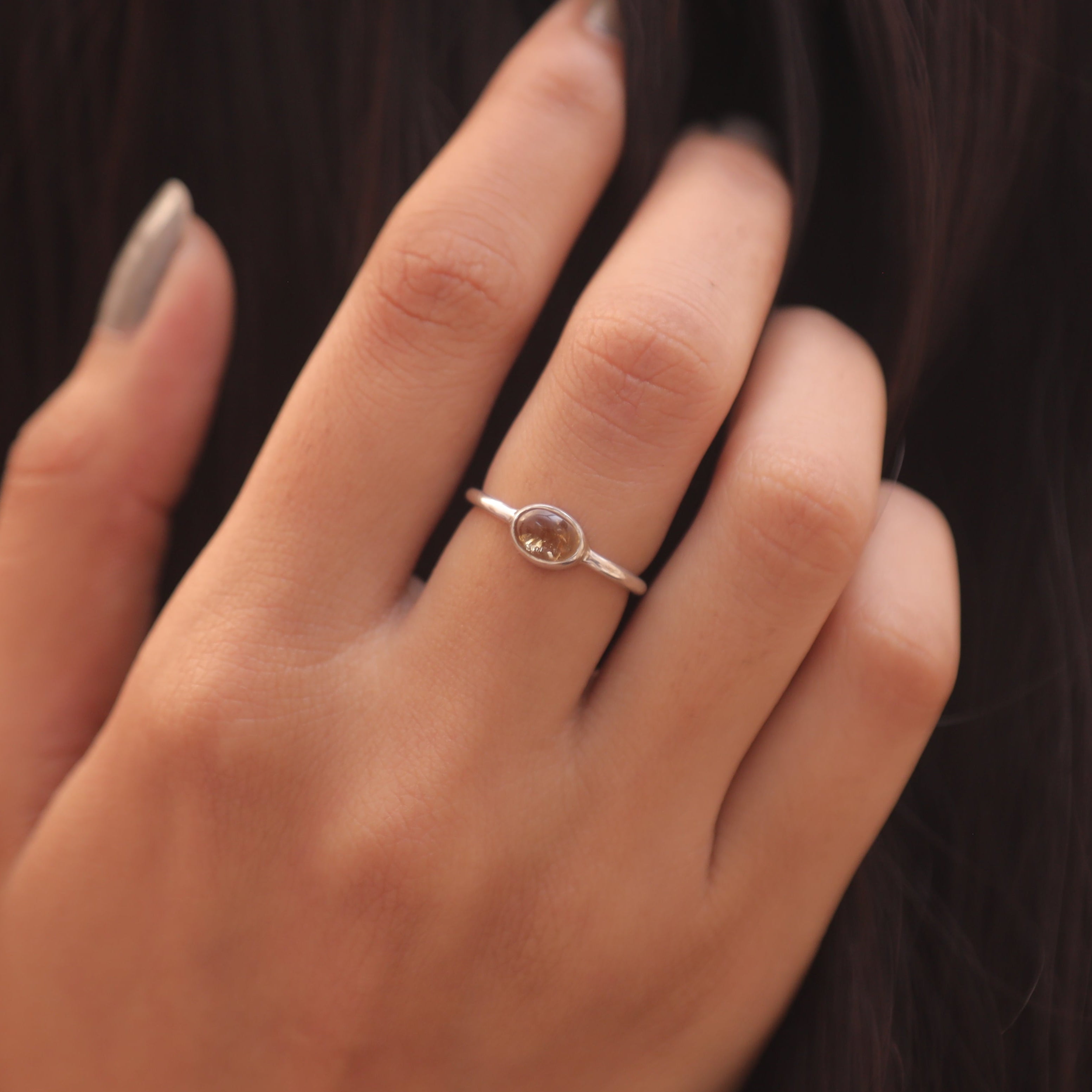 Citrine Solid Silver Ring