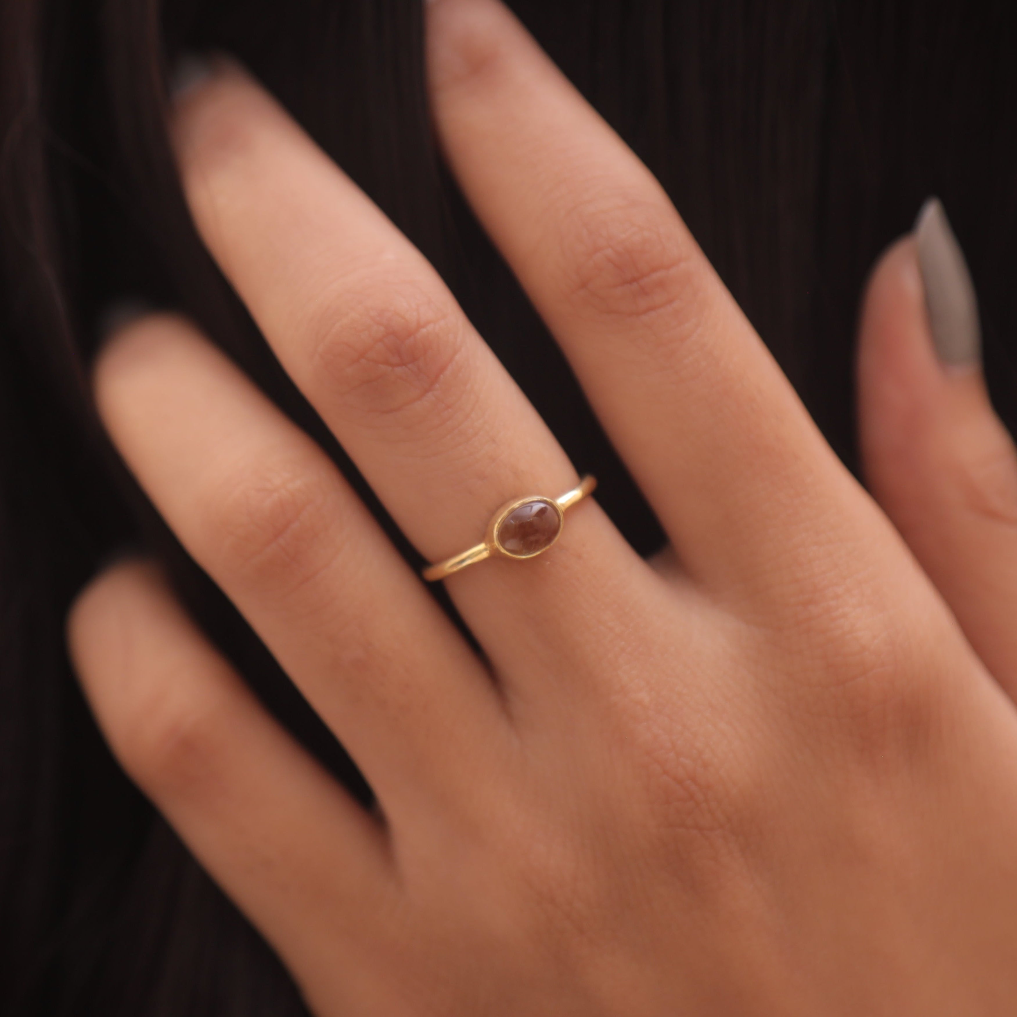 Citrine 18k Gold Plated Solid Silver Ring