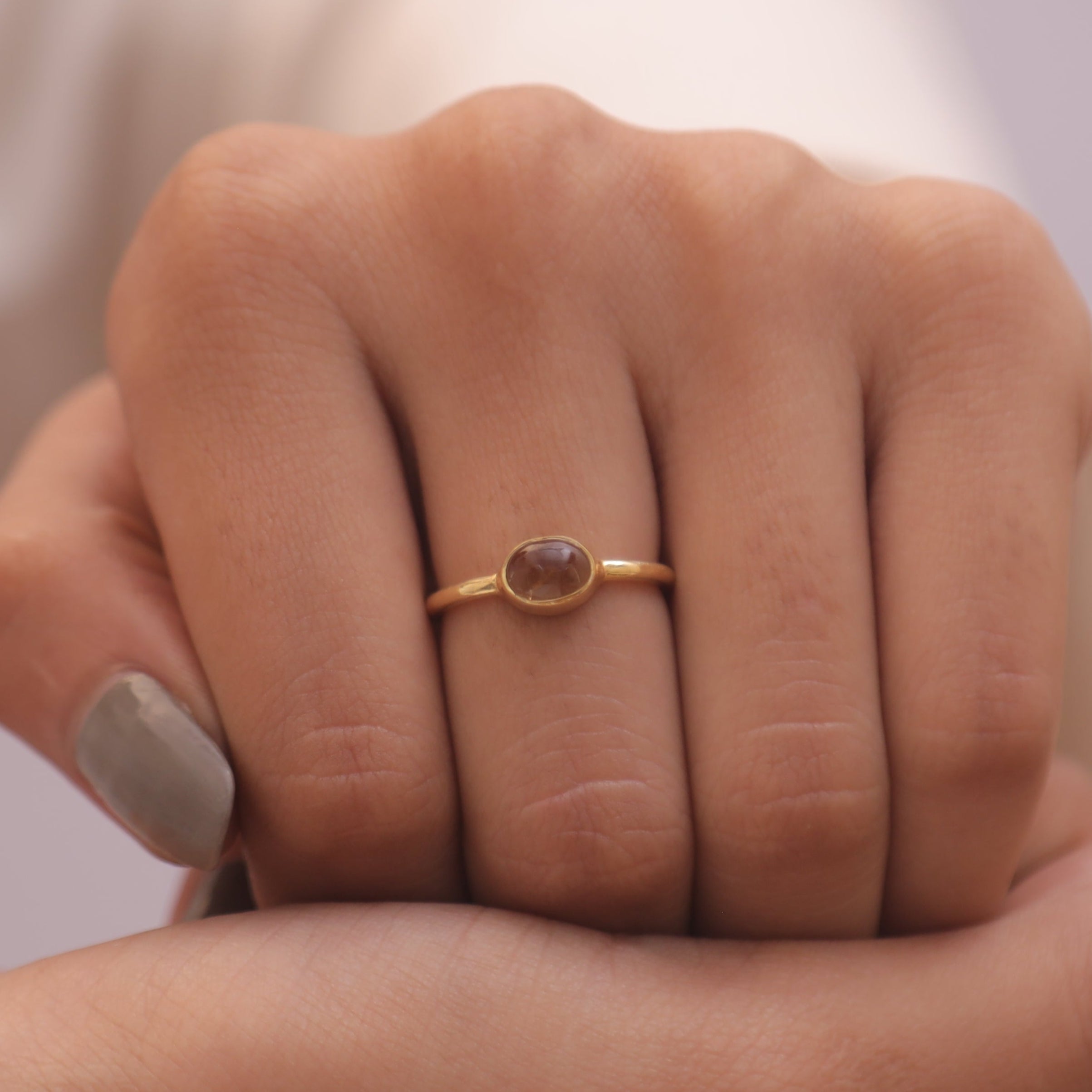 Citrine 18k Gold Plated Solid Silver Ring